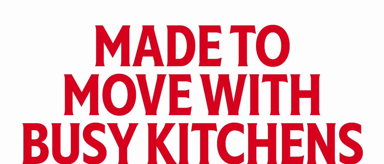 Text on white. The new Heinz 1L bottle in a smarter, foodservice-ready format. "MADE TO MOVE WITH BUSY KITCHENS".