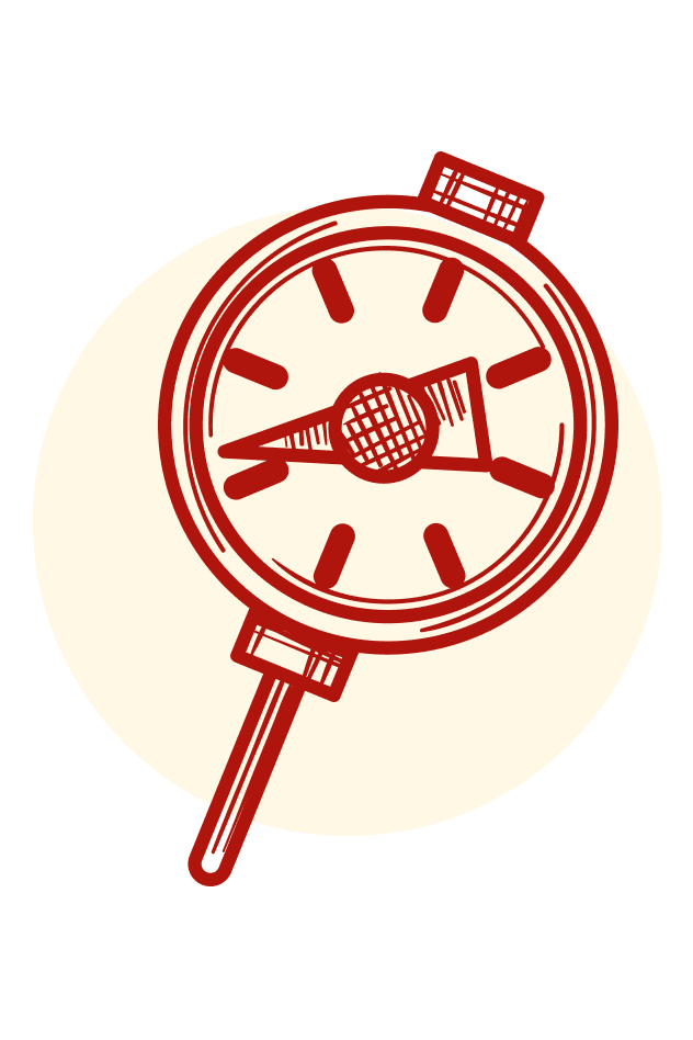 This illustration of a gauge symbolizes Kraft Heinz Away From Home's dedication to precise and consistent quality in every in