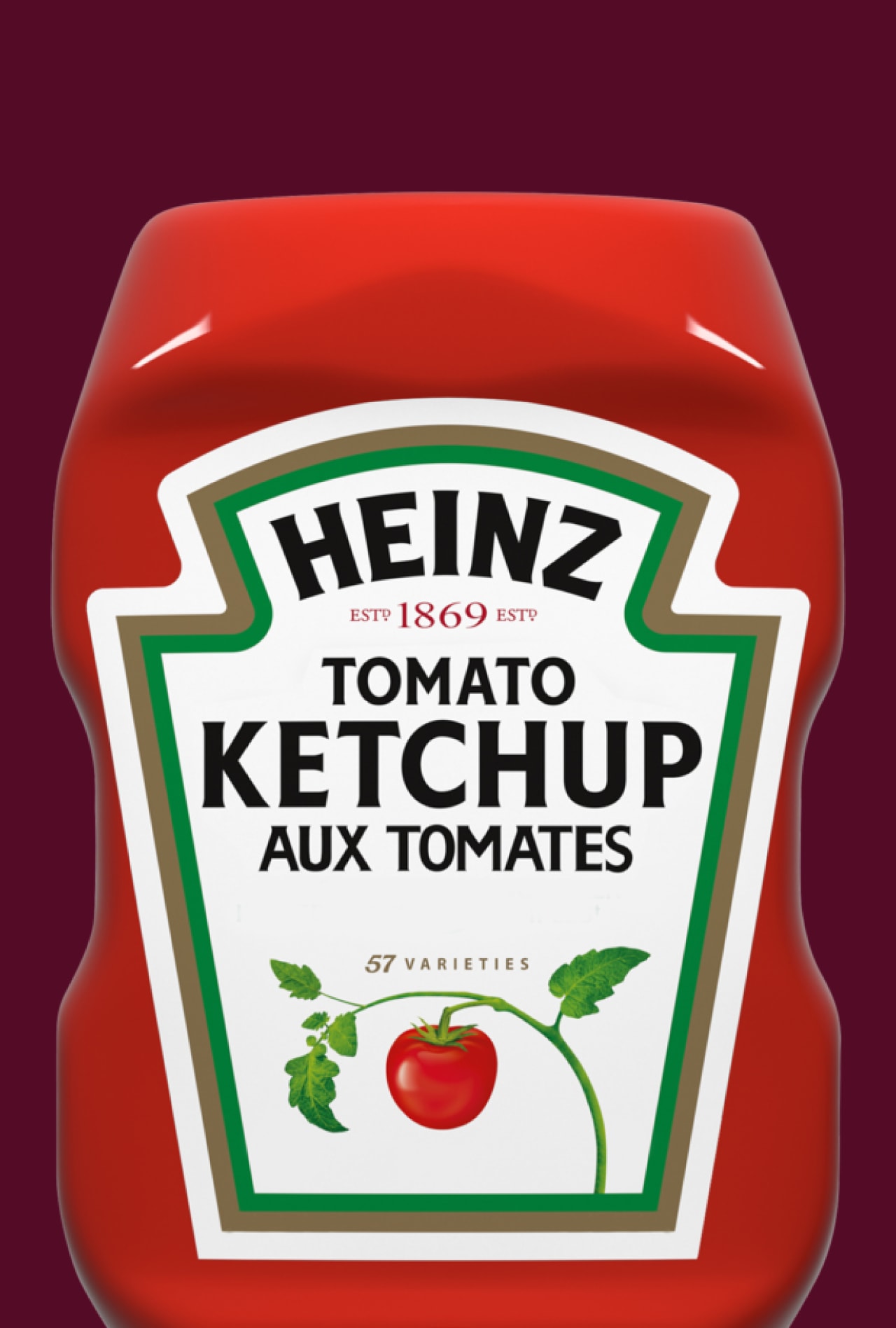 A bottle of Heinz tomato ketchup