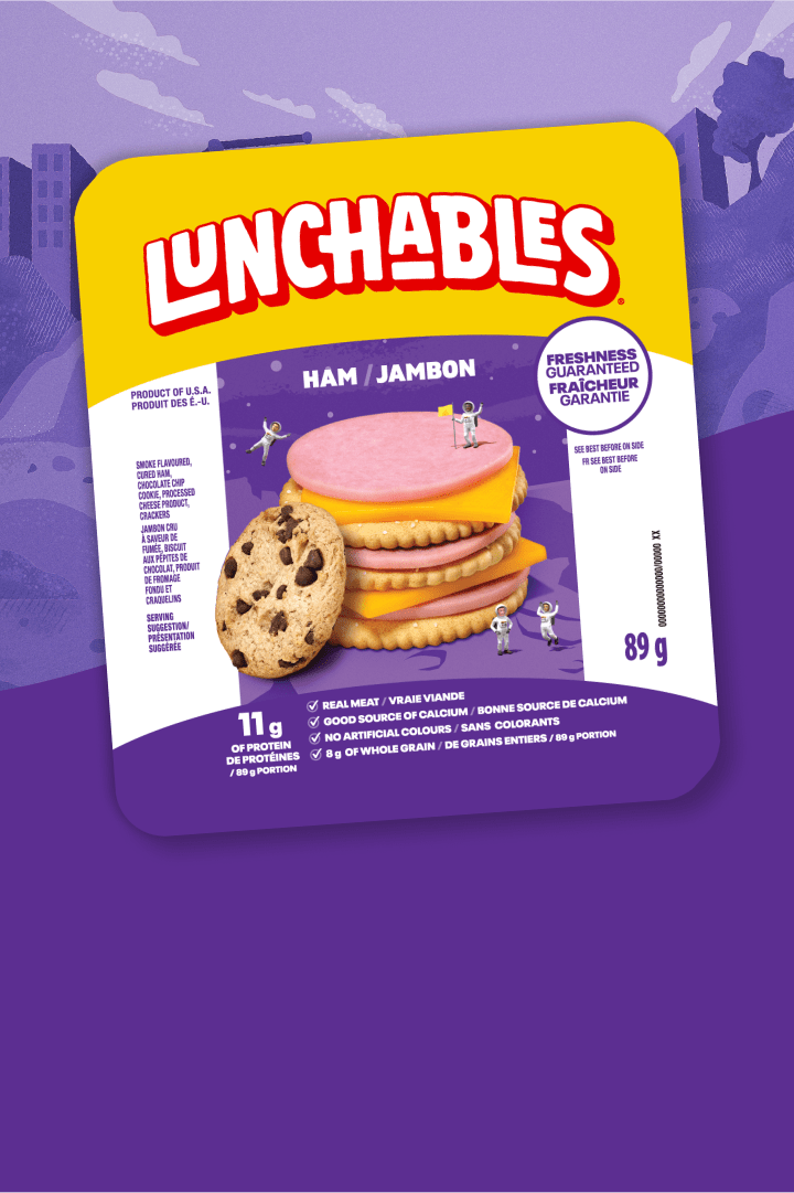 Lunchables Craquelins au jambon + Biscuit empilable: Une collation satisfaisante comprenant des tranches de jambon, des craqu