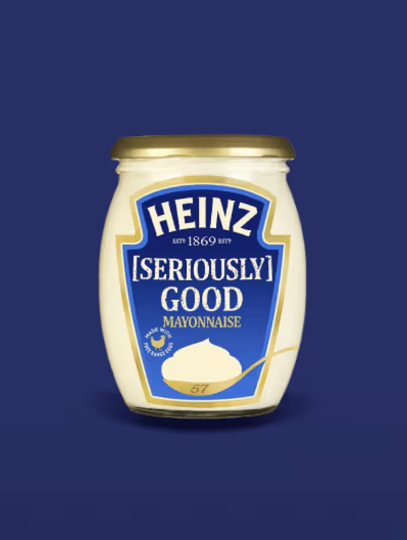 Ένα βάζο μαγιονέζας Heinz "Seriously Good".