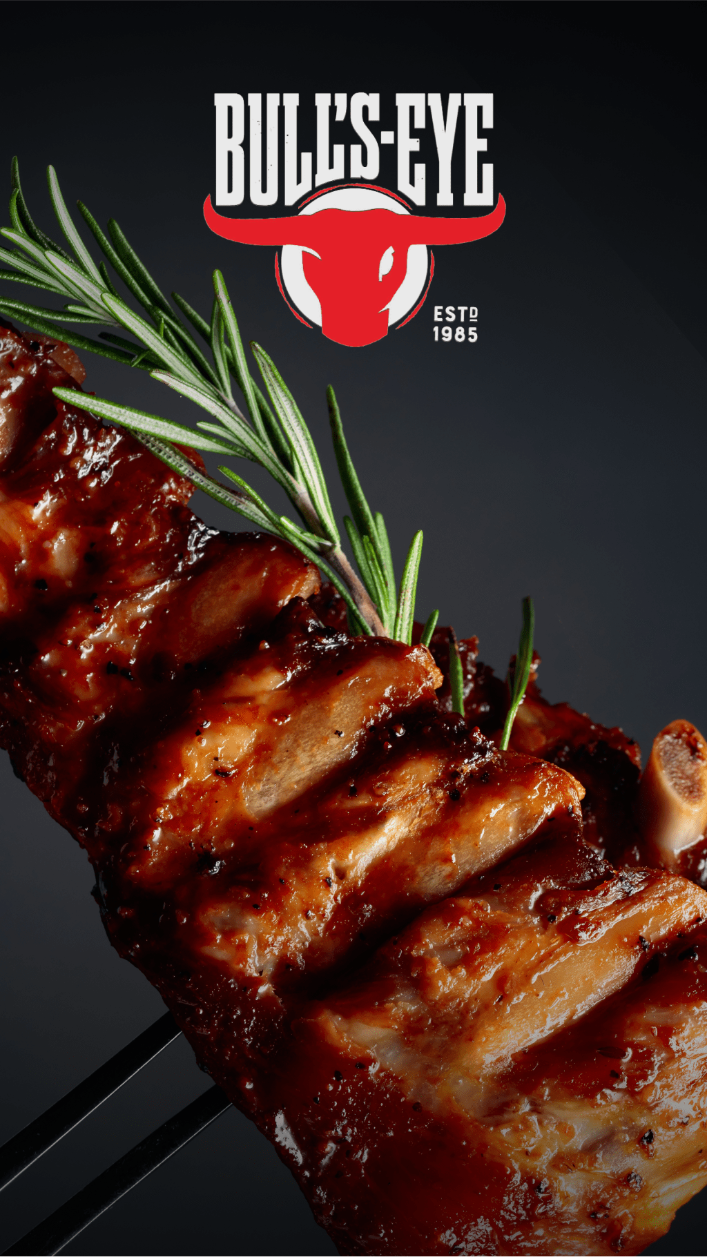 Bull's-Eye ribs with rosemary.