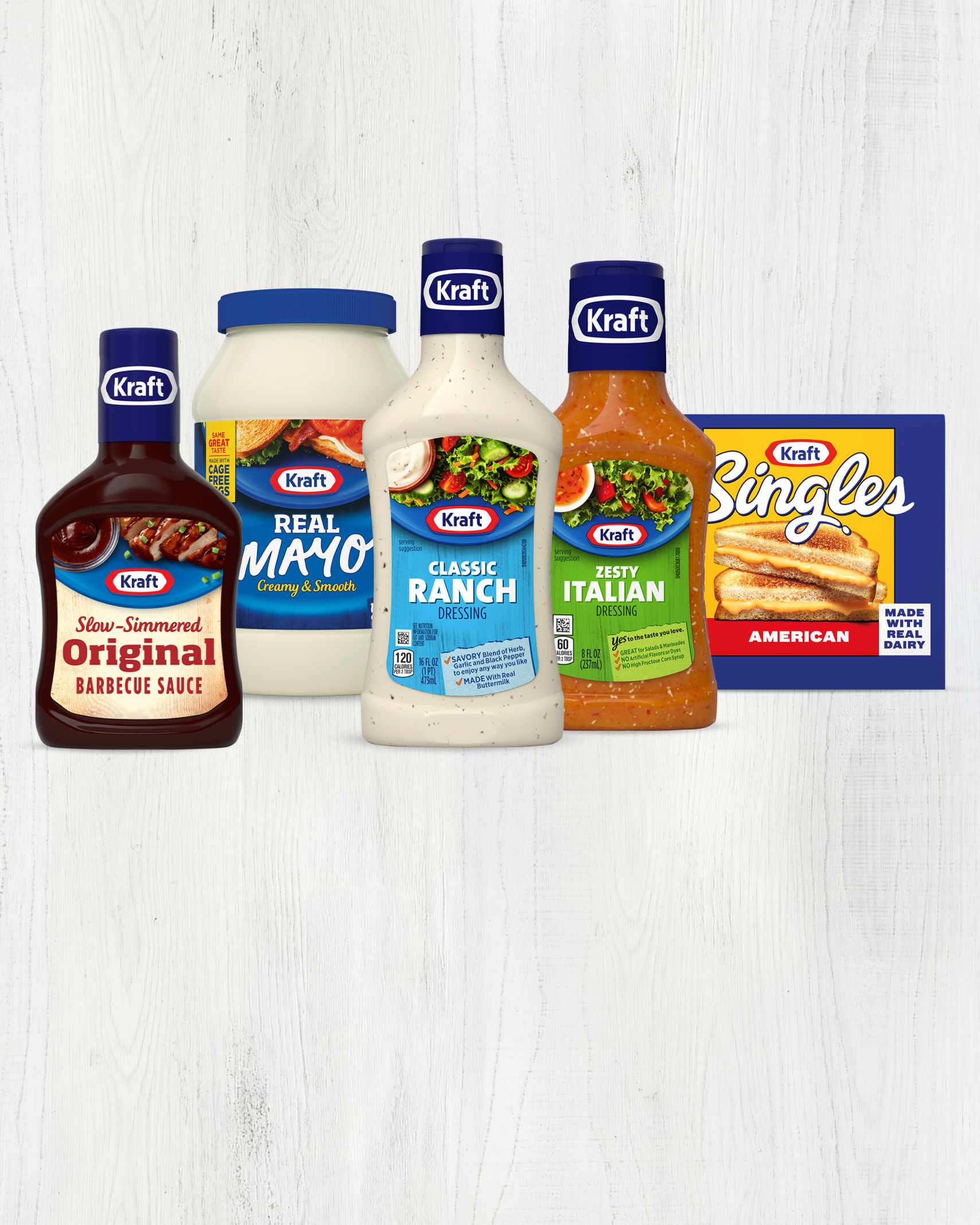 Assortment of Kraft Sauces, Dressings, and Cheese Products