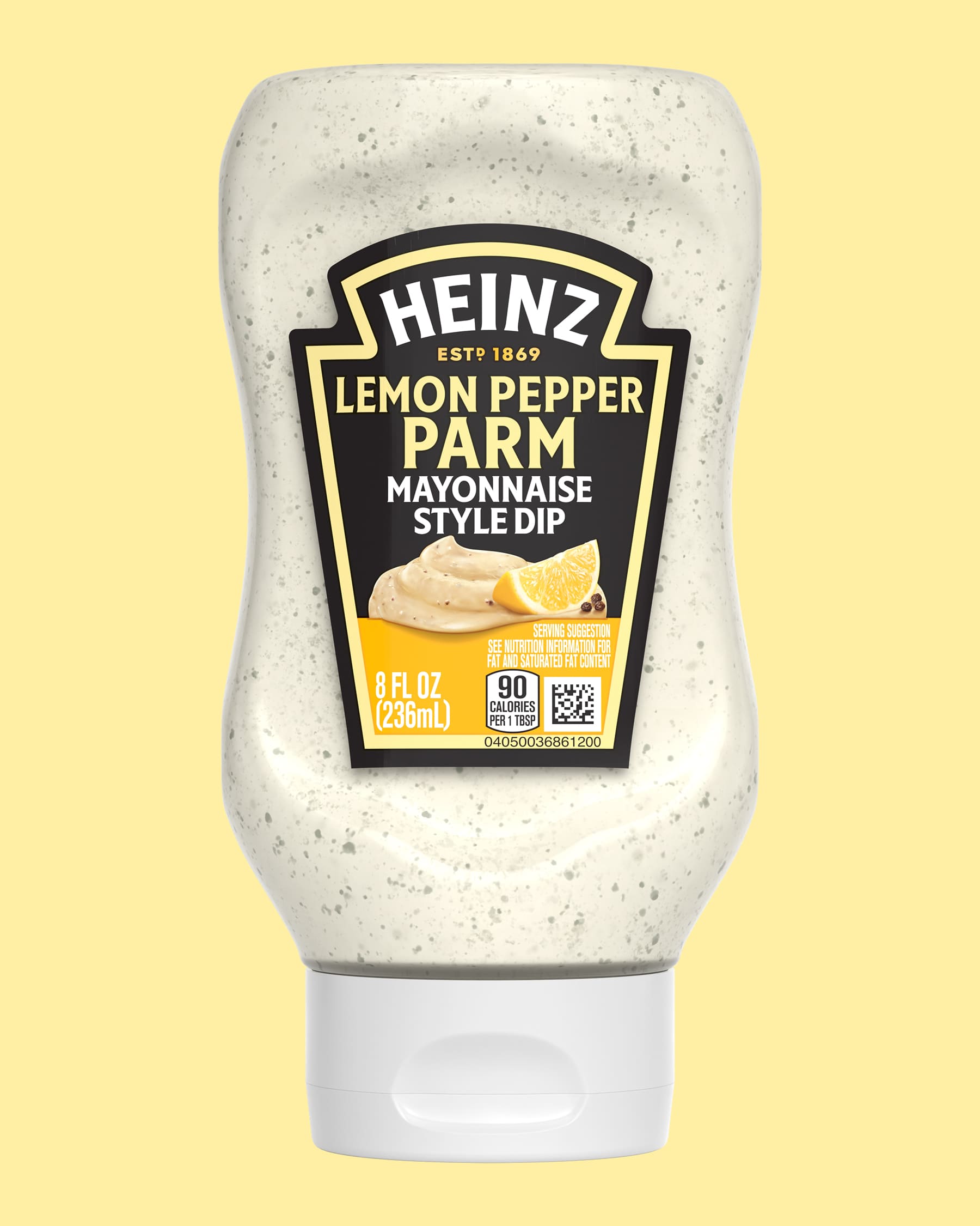 An image of a bottle of Heinz Lemon Pepper Parm dipping sauce