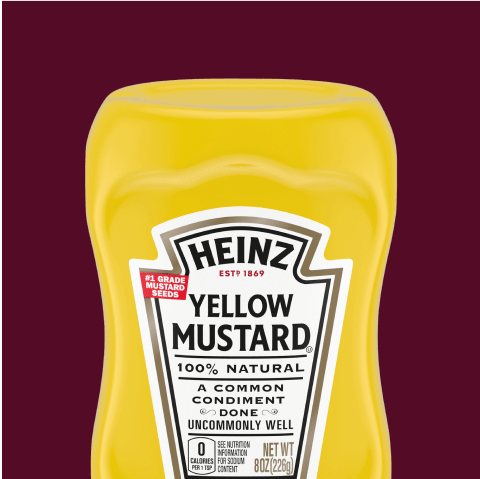 Shop Heinz Yellow Mustard, a classic condiment made with #1 grade mustard seeds. Discover our selection of mustard products, featuring the iconic Heinz keystone label and a vibrant yellow color.