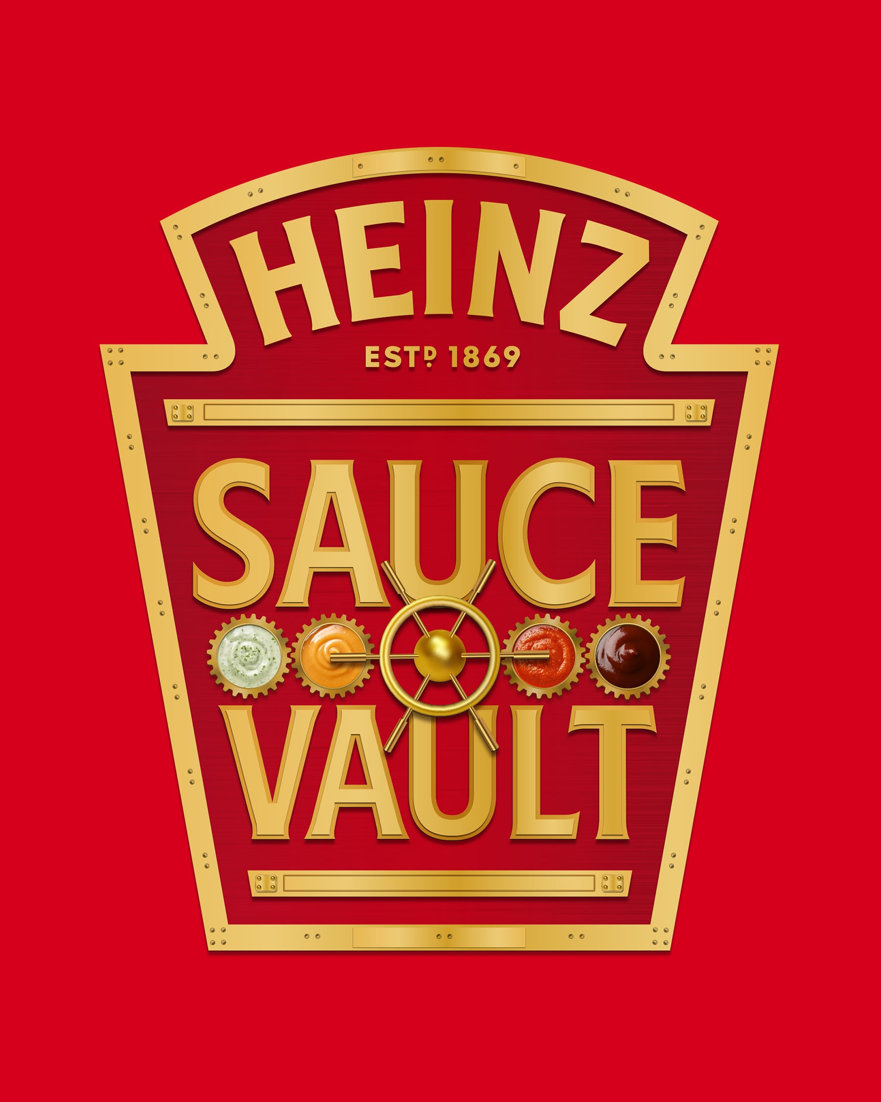 Heinz Sauce Vault showcasing a variety of sauces to explore.