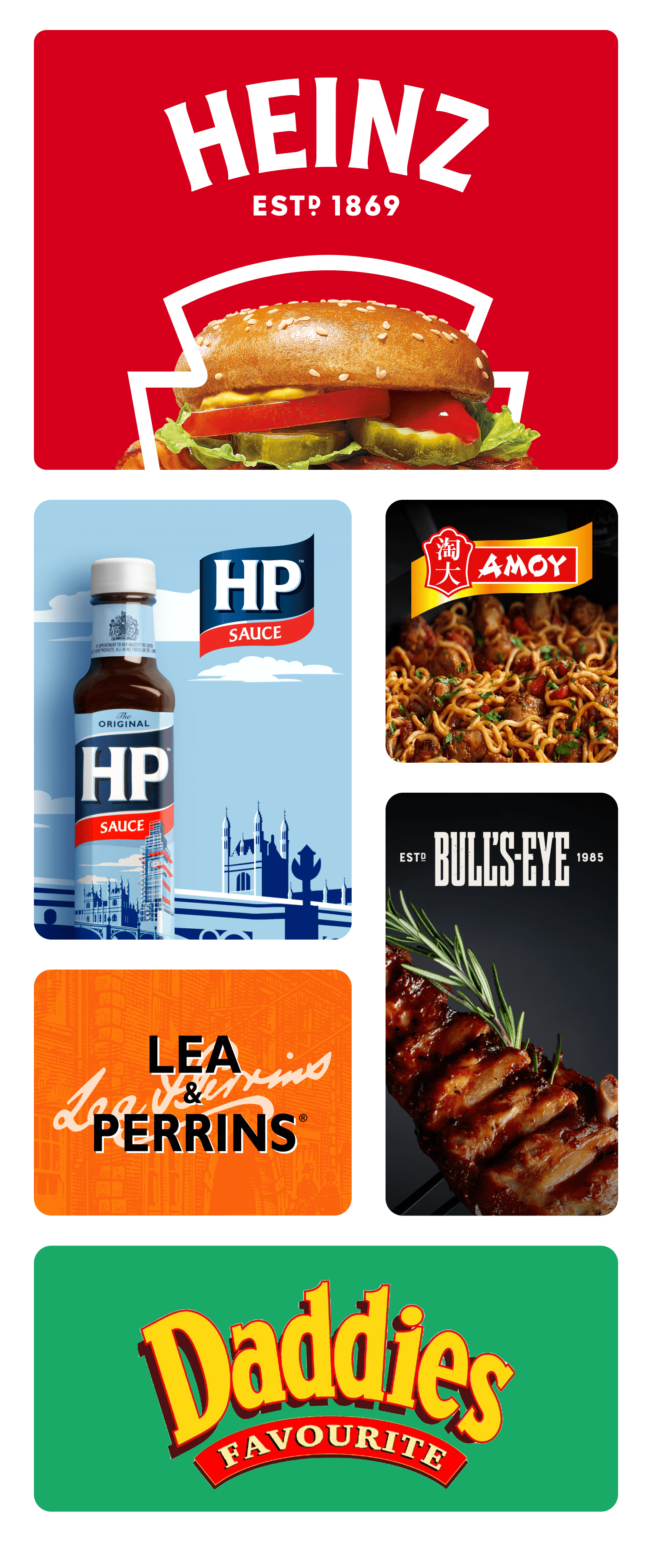 Collection of famous food brands