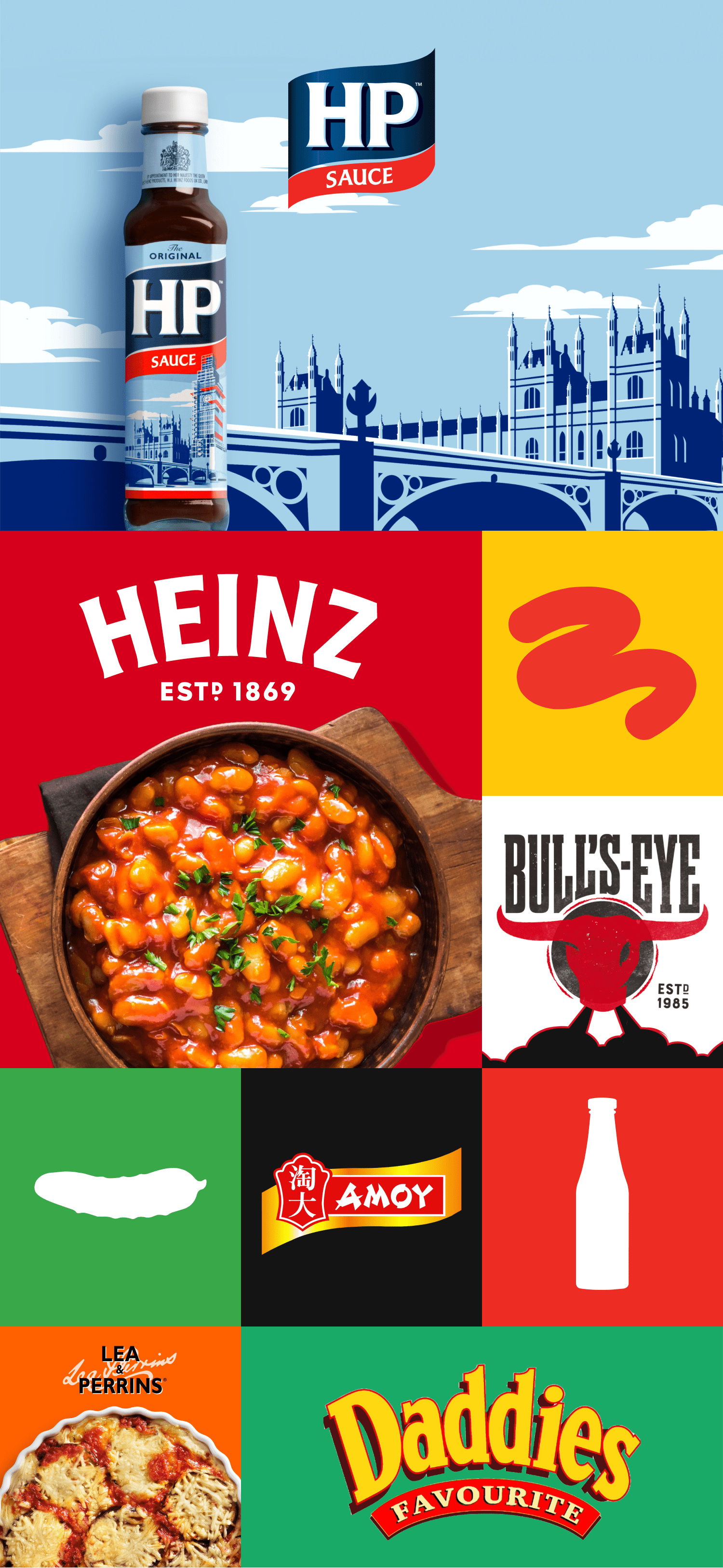 Collection of famous food brands