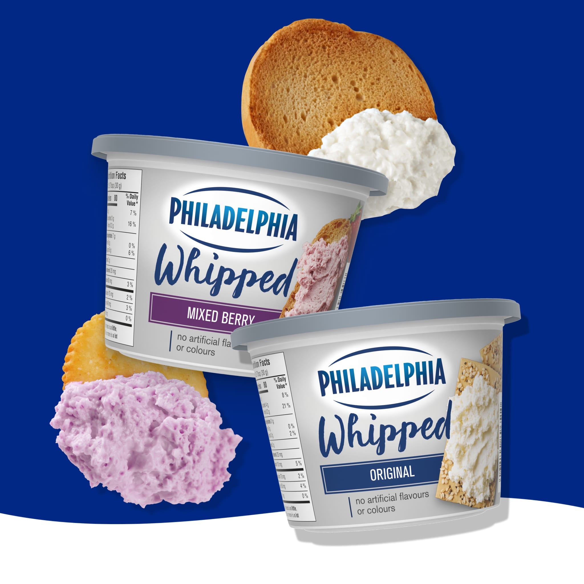 Photo du produit Philadelphia Whipped Original et petits fruits.