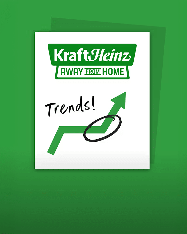 Kraft Heinz Away From Home graphic with an arrow pointing upward, emphasizing industry trends.