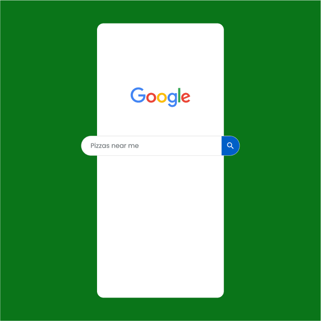 Pizzas near me in Google search