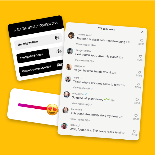Devinez le nom de notre nouveau plat : sondage avec commentaires.