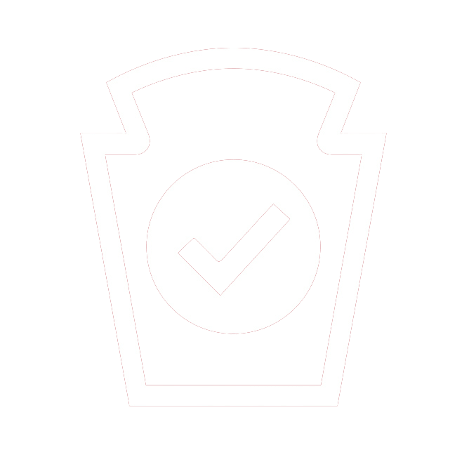 Keystone symbol with check mark