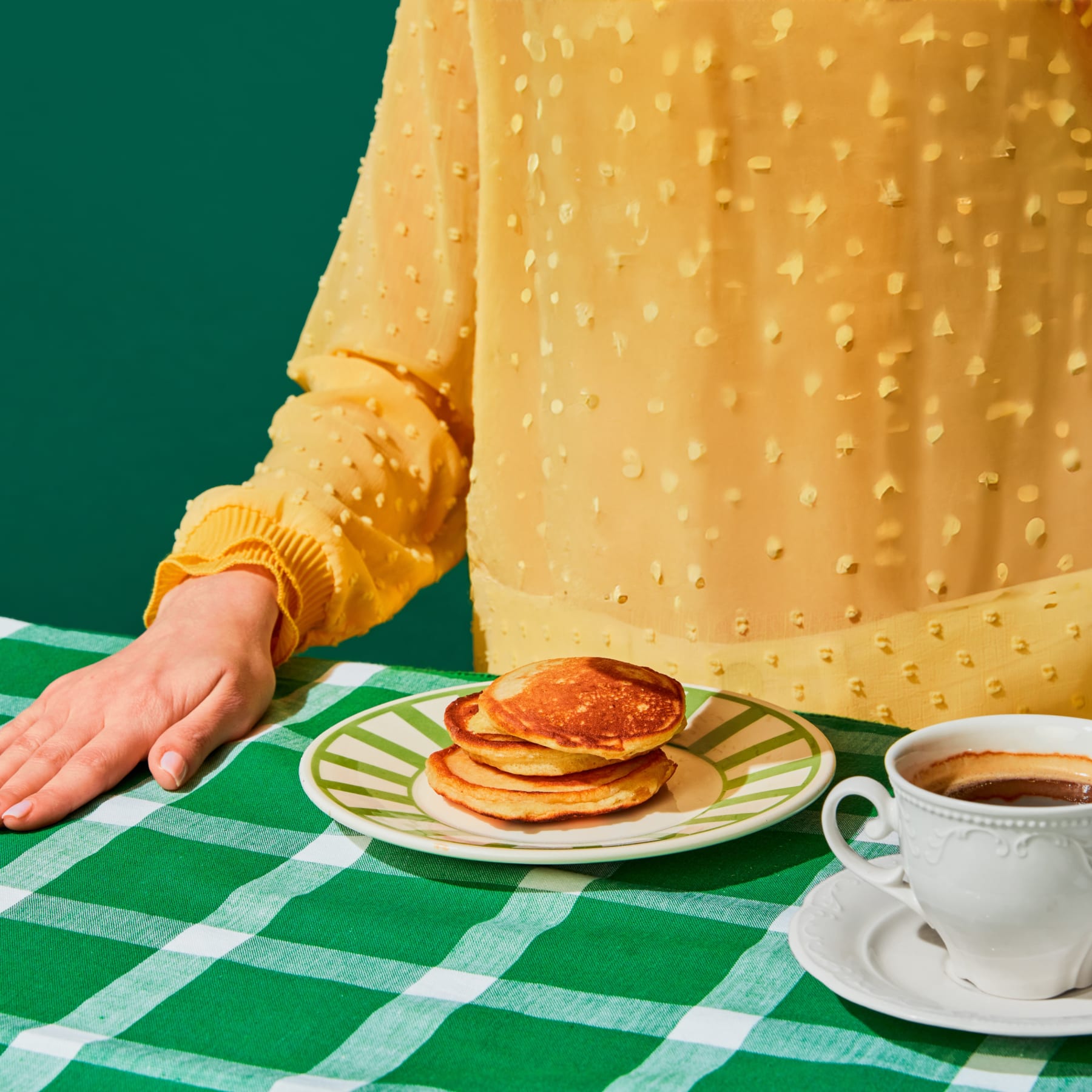 Stack of pancakes on a plate