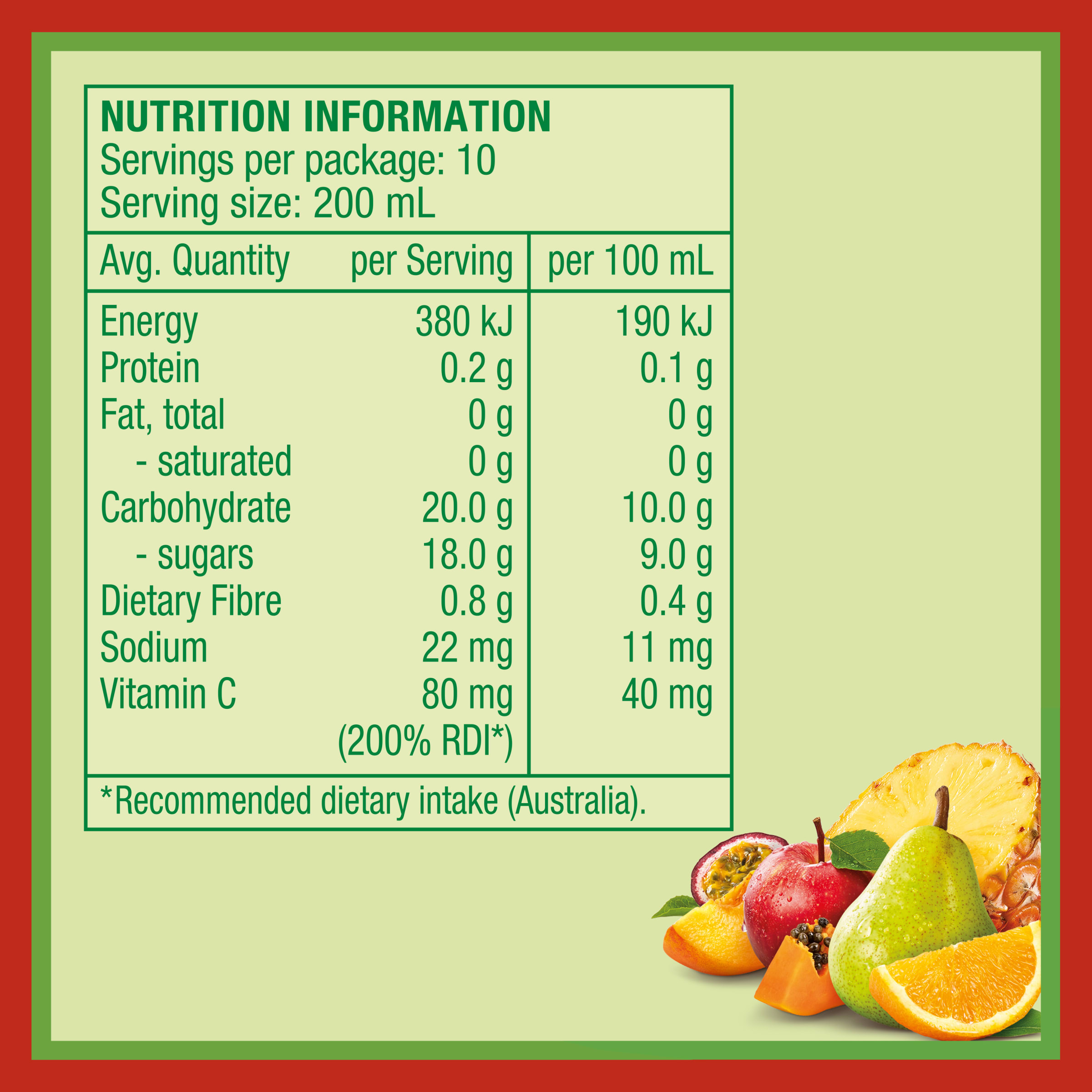 Nutrition info for this product.