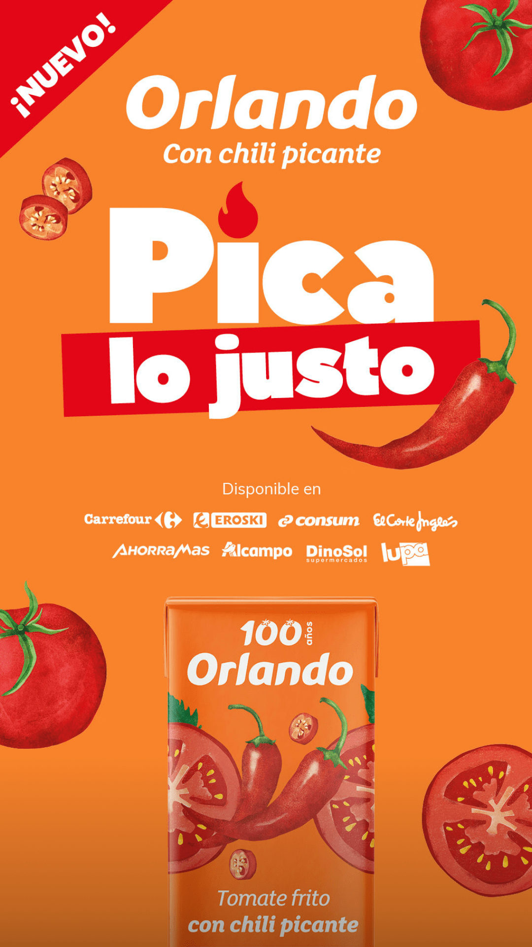 Orlando tomate frito con chili. ¡Nuevo! Pica lo justo.