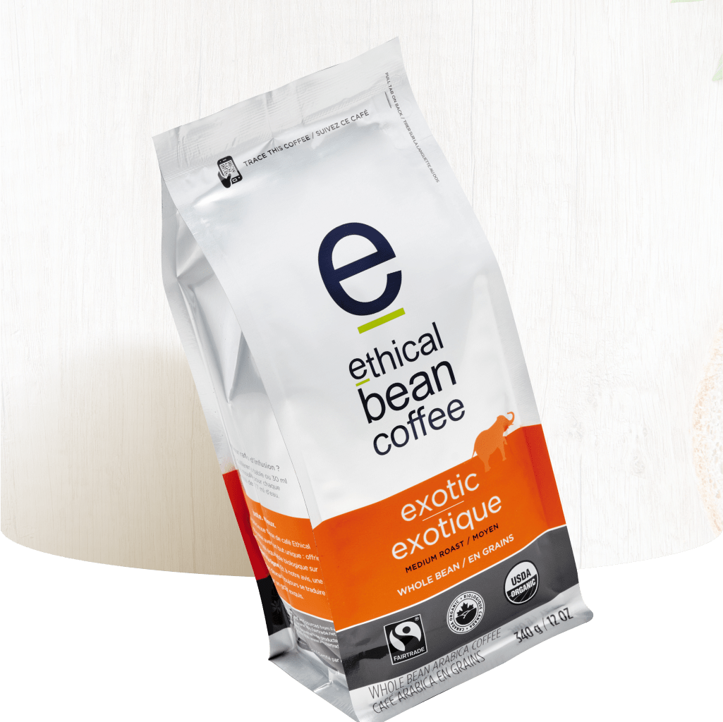 Ethical Bean Coffee 'Exotic' bag.