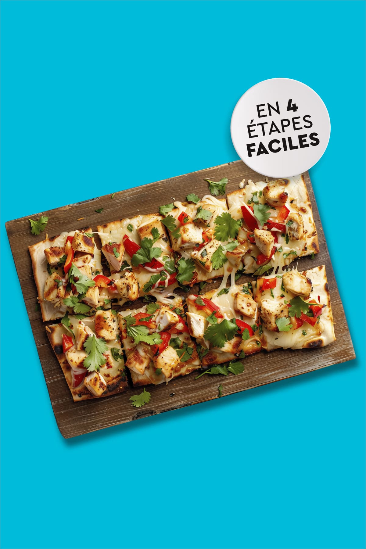 Pain plat au poulet thaï à partager