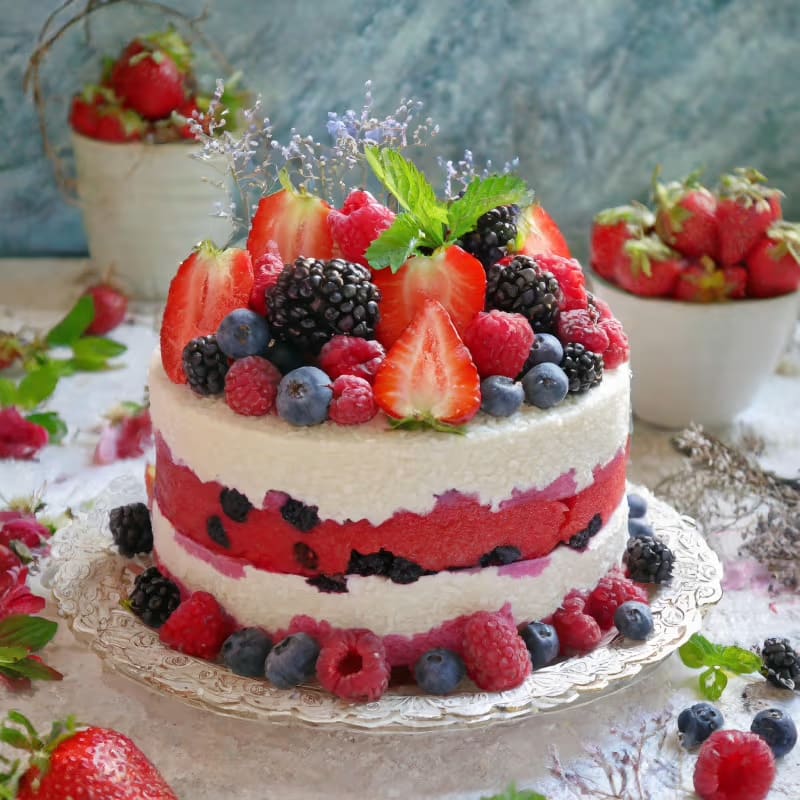 Summer Berry Poke Cake