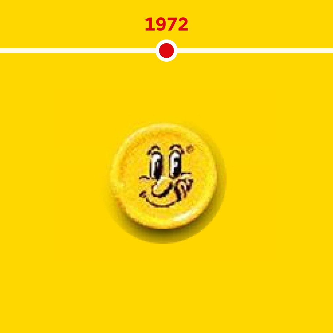 Gelbes Smiley-Gesicht von 1972.