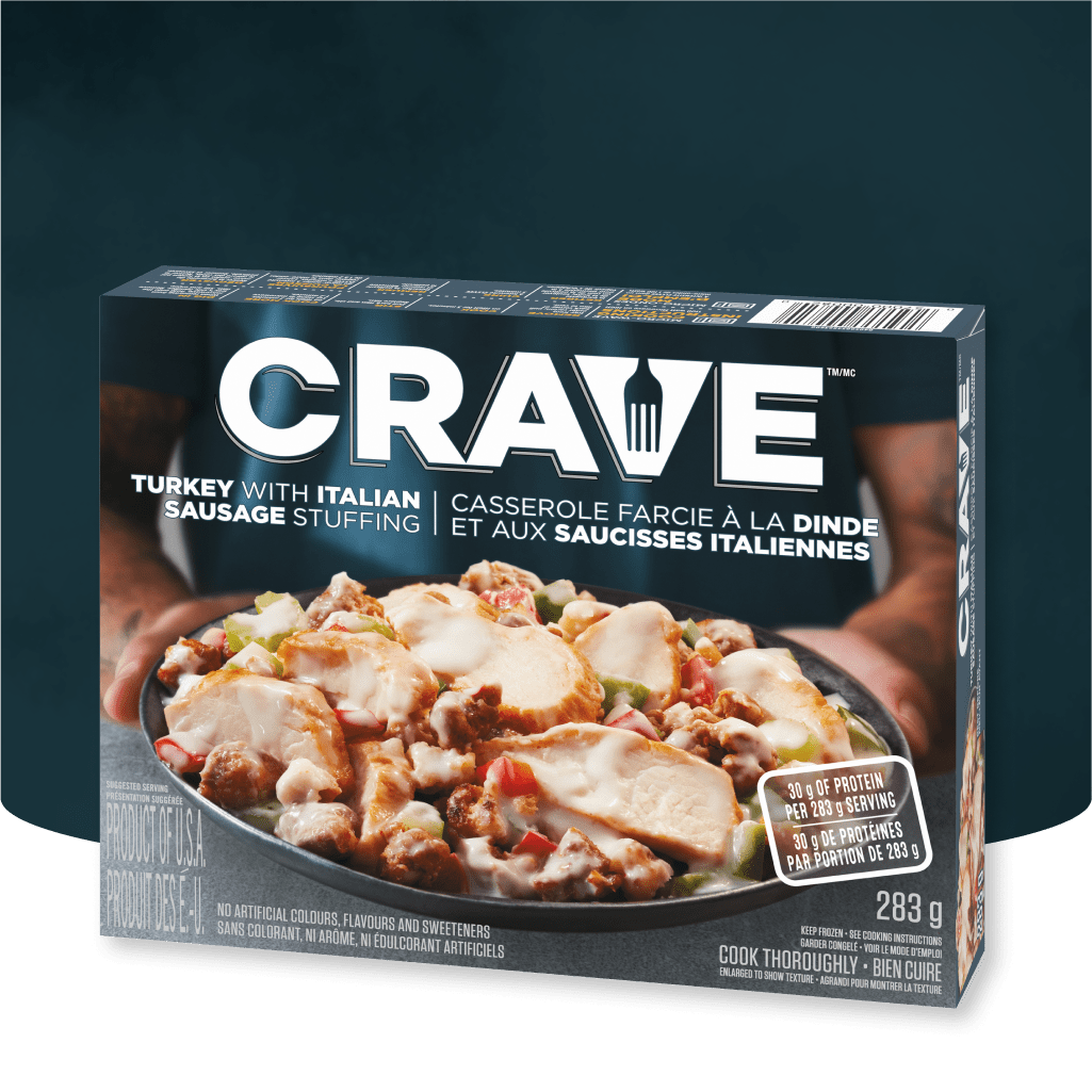 CRAVE Turkey with Italian Sausage Stuffing in a package.