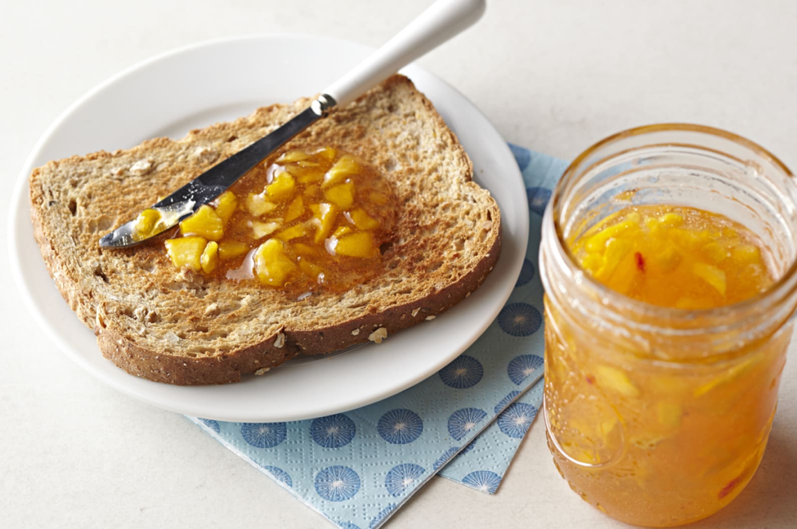 Fresh peach jam in no time! With Sure-Jell, making homemade jam is easy. Spread it on biscuits, top your ice cream—just enjoy the taste of summer!