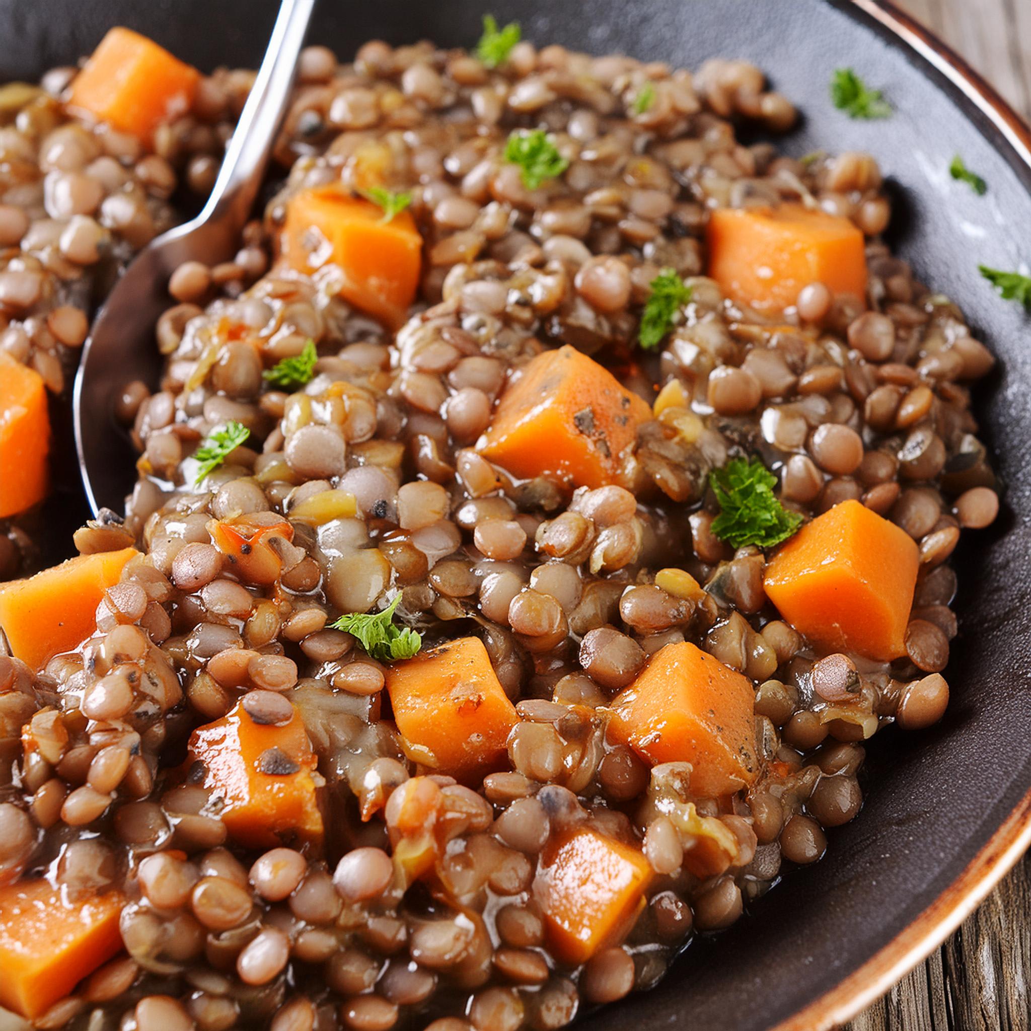 Lentejas y verduras sazonadas con Heinz