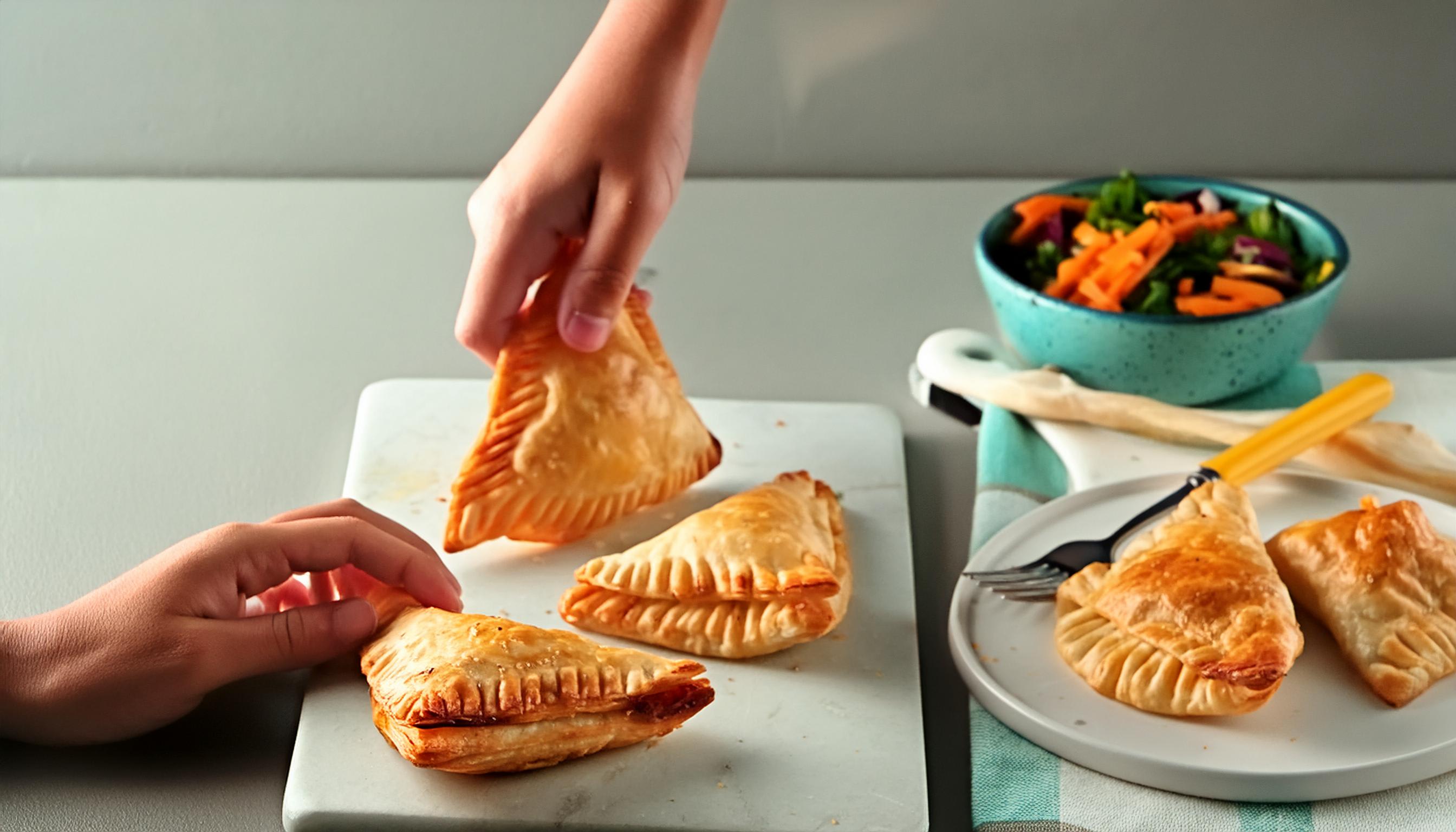 Bean and cheese pastry pockets