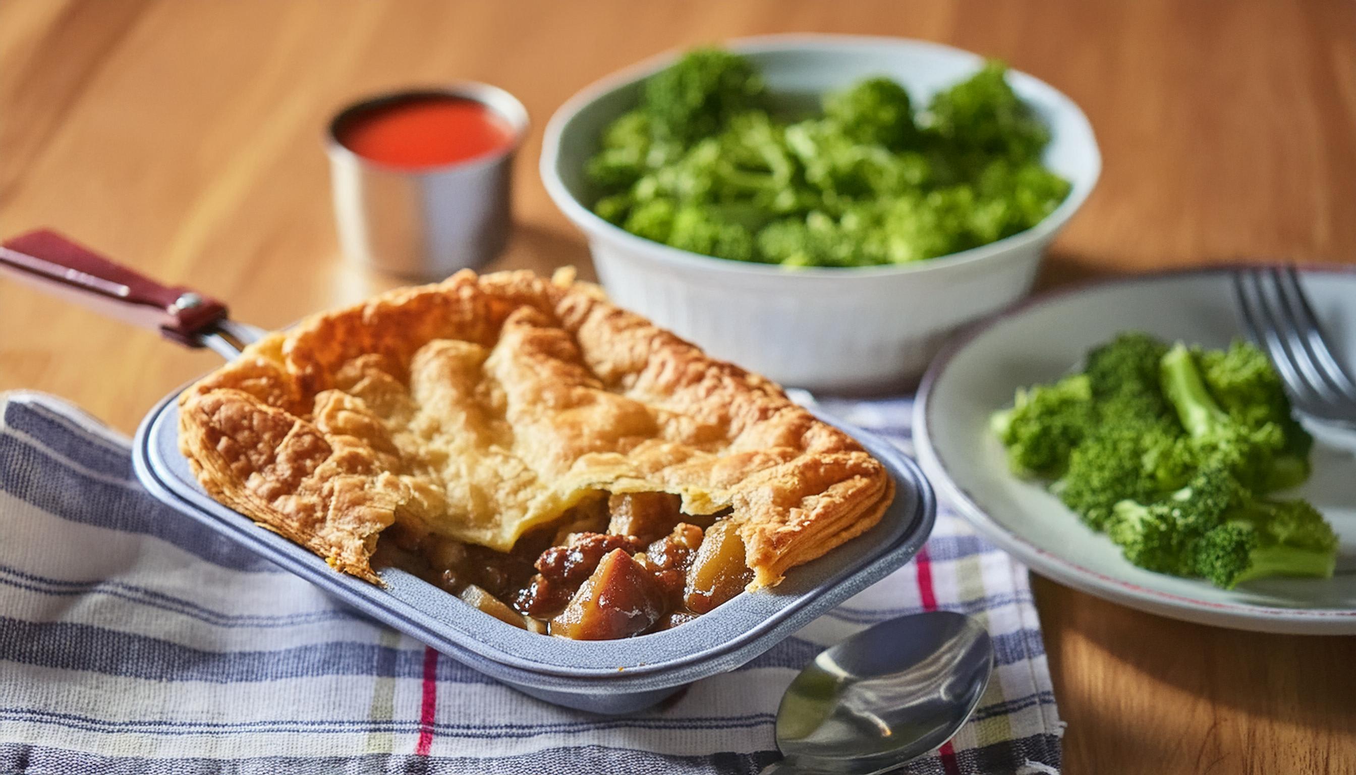 Beef broth steak & mushroom pot pie