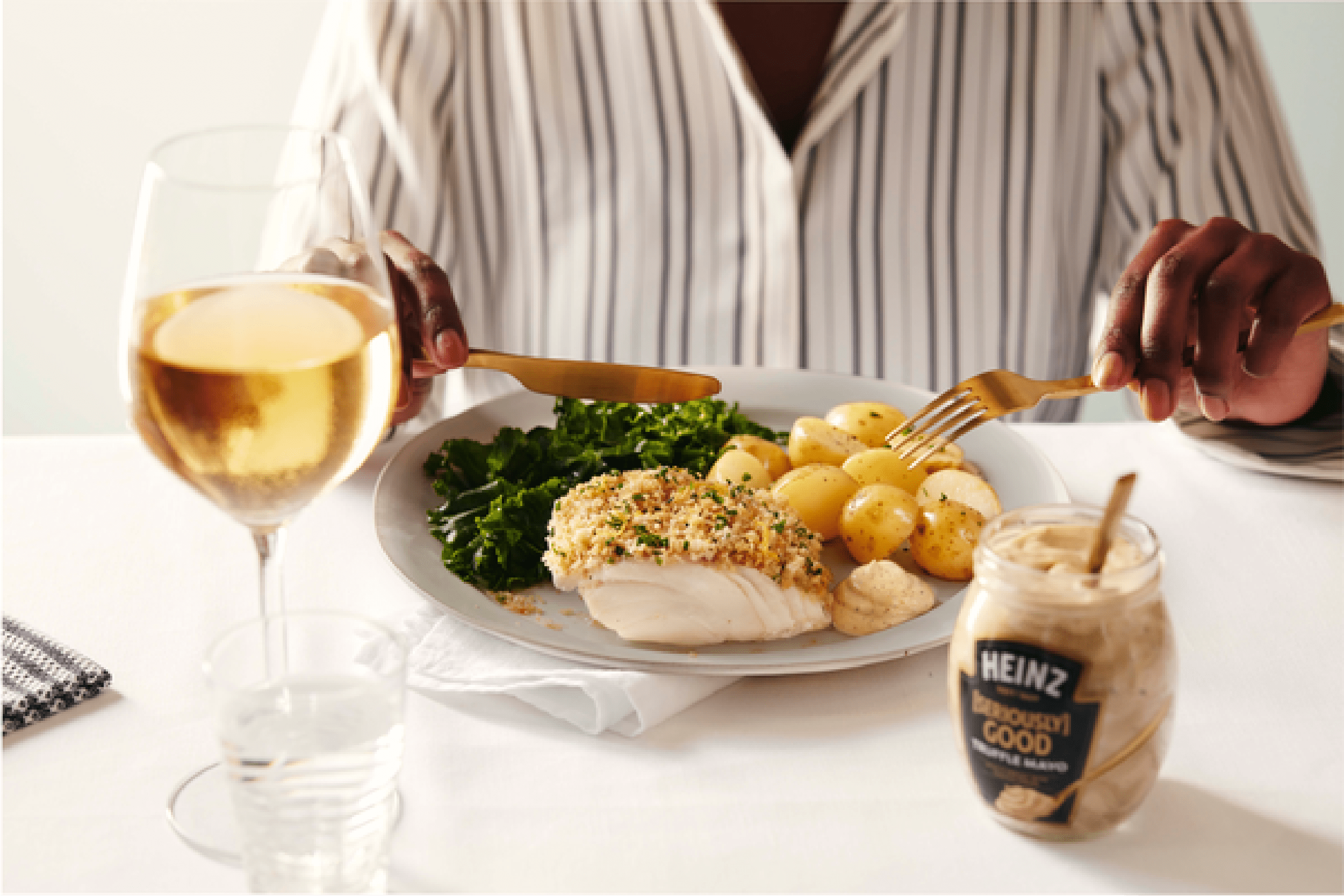 Baked cod with lemon & herb crumb