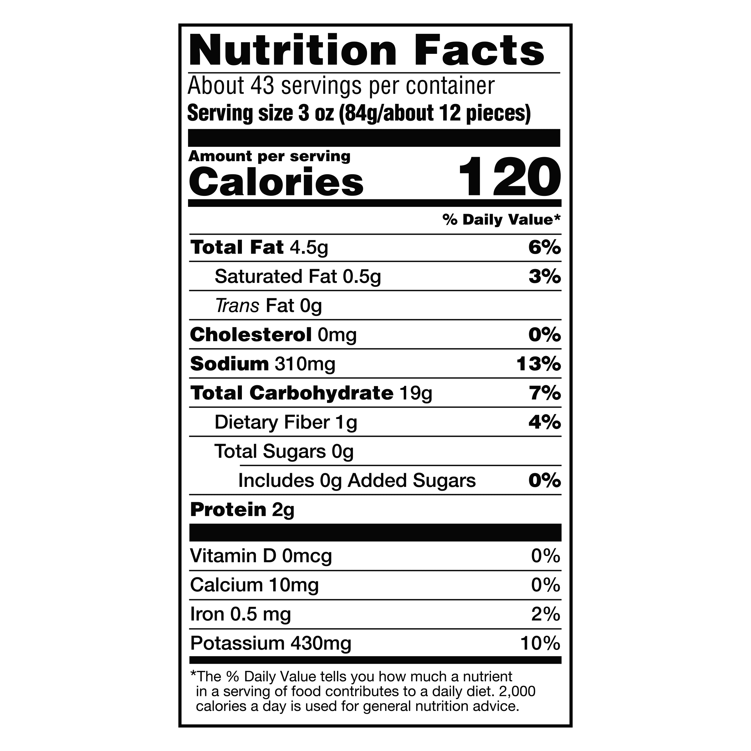 Nutrition info for this product.