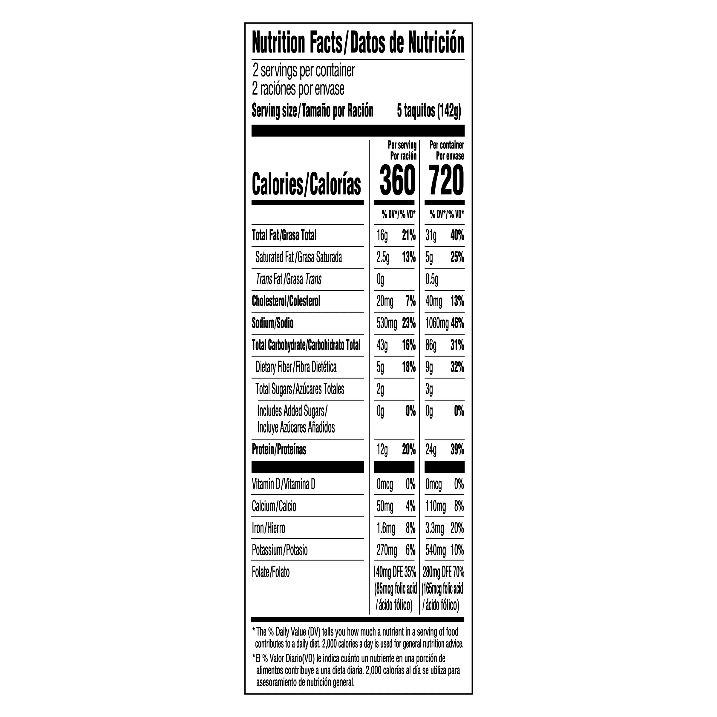 Nutrition info for this product.