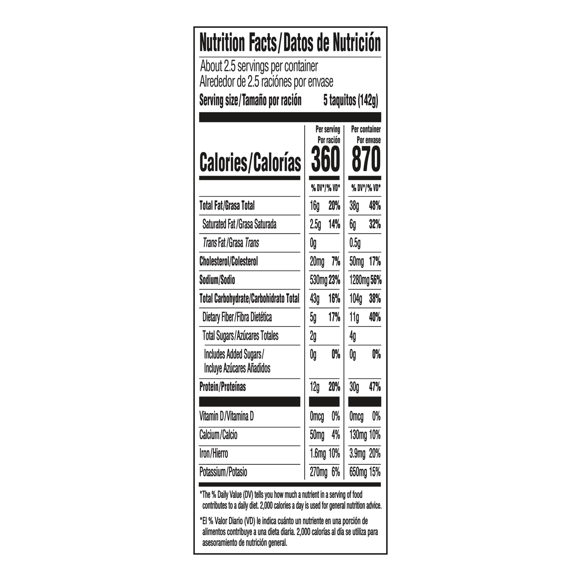 Nutrition info for this product.