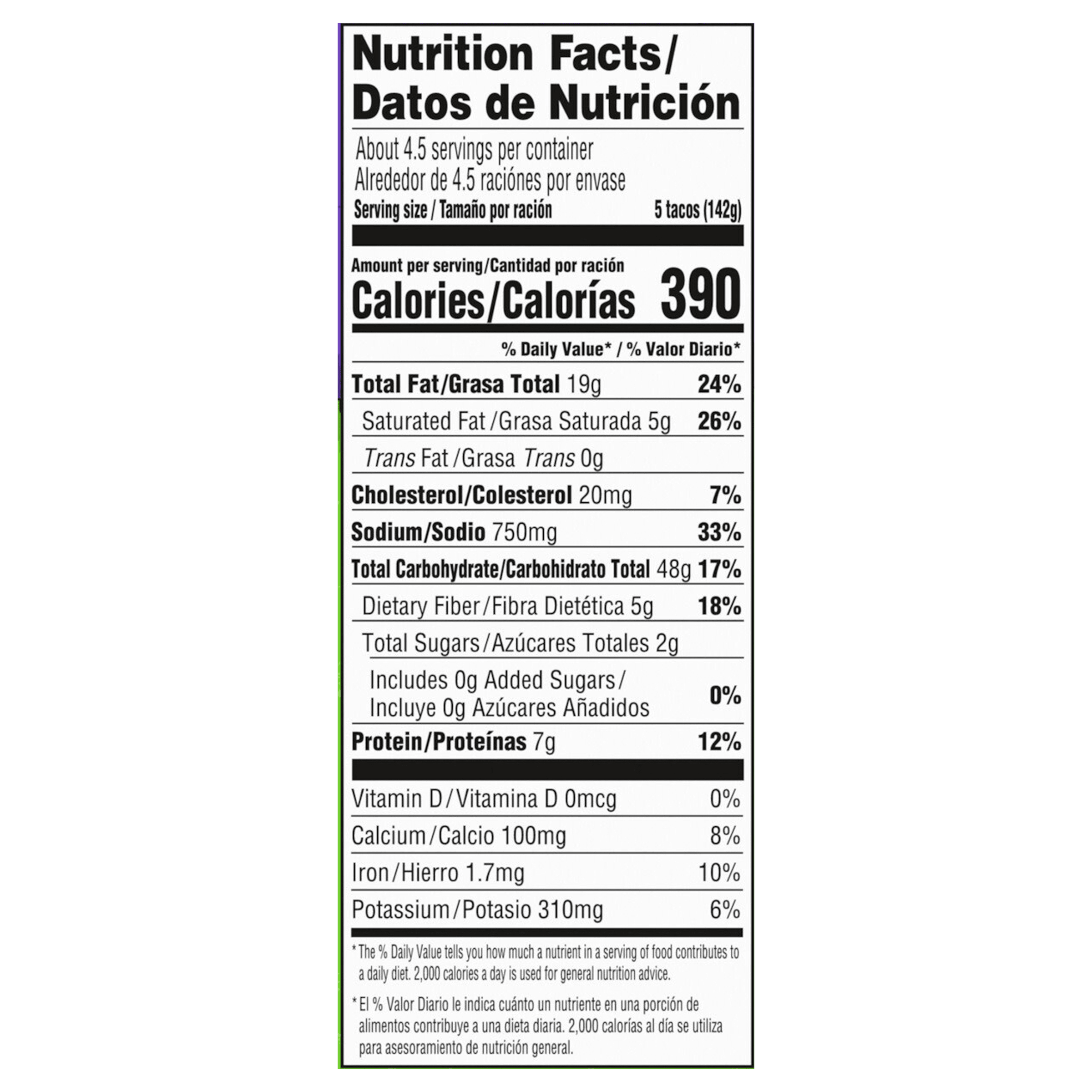 Nutrition info for this product.