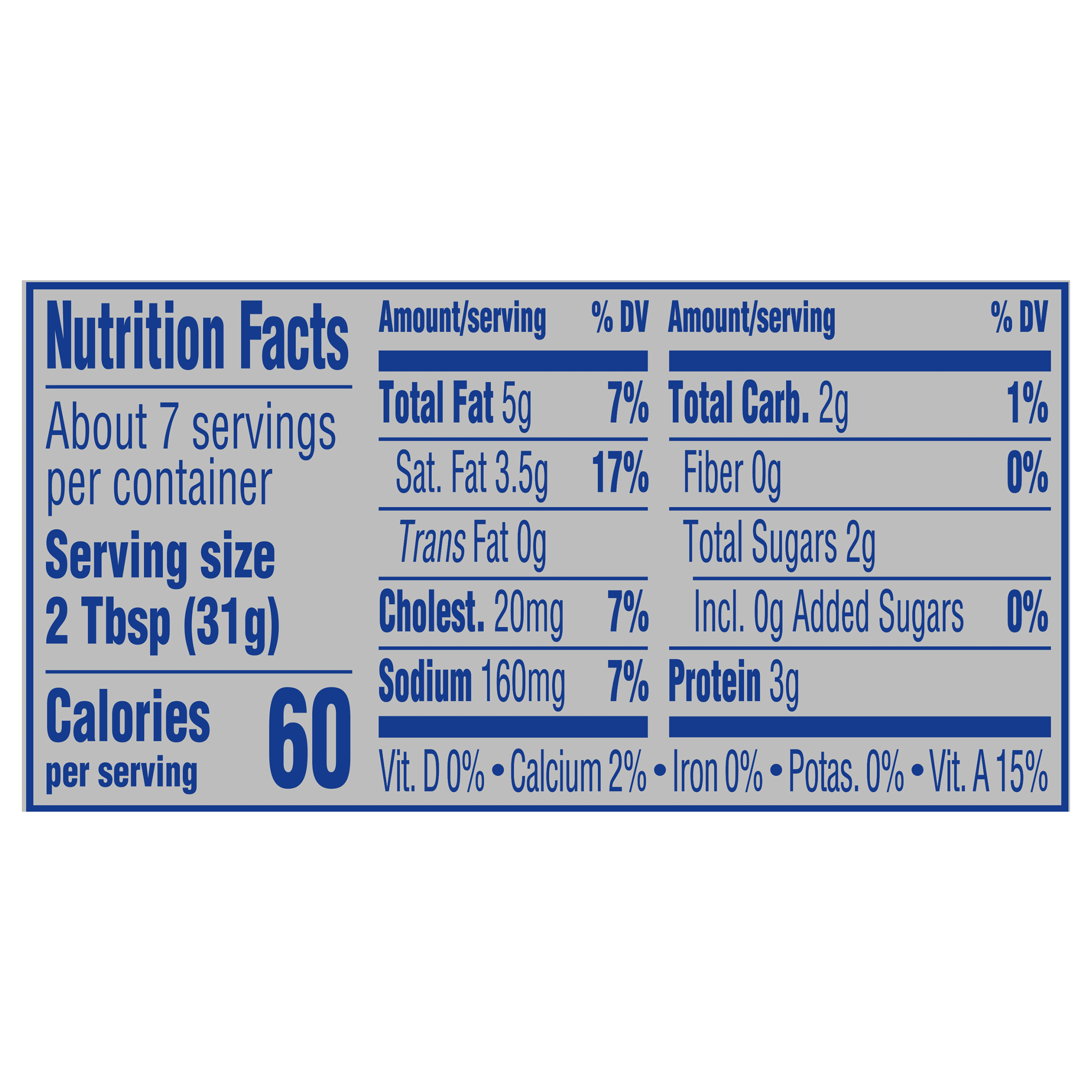 Nutrition info for this product.
