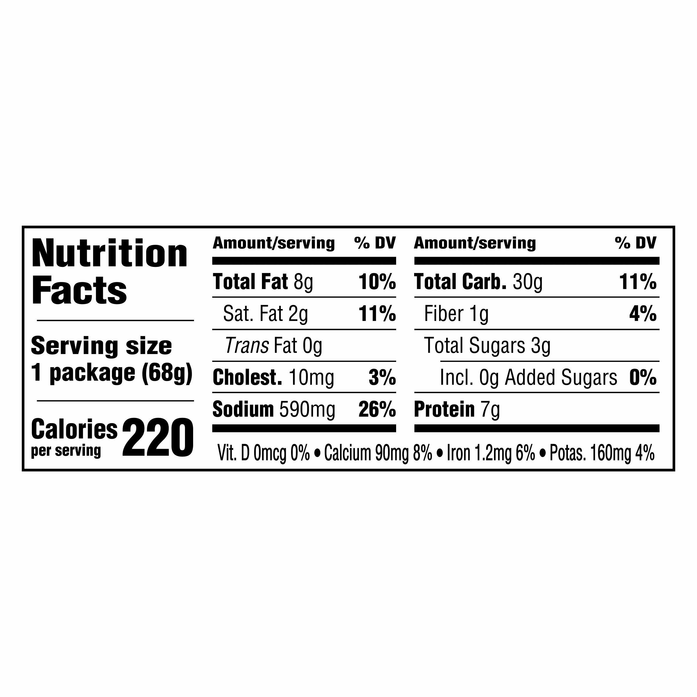 Nutrition info for this product.