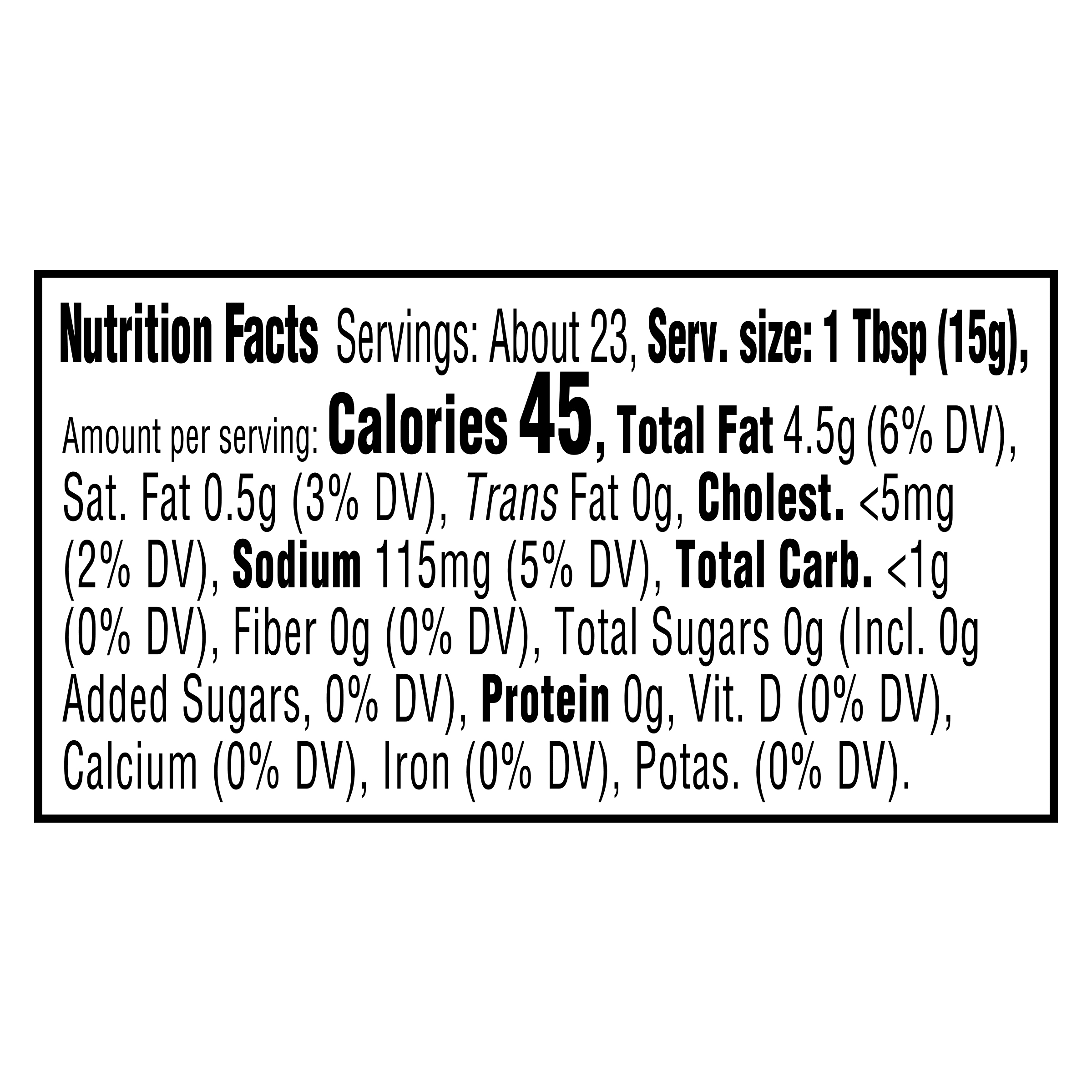 Nutrition info for this product.