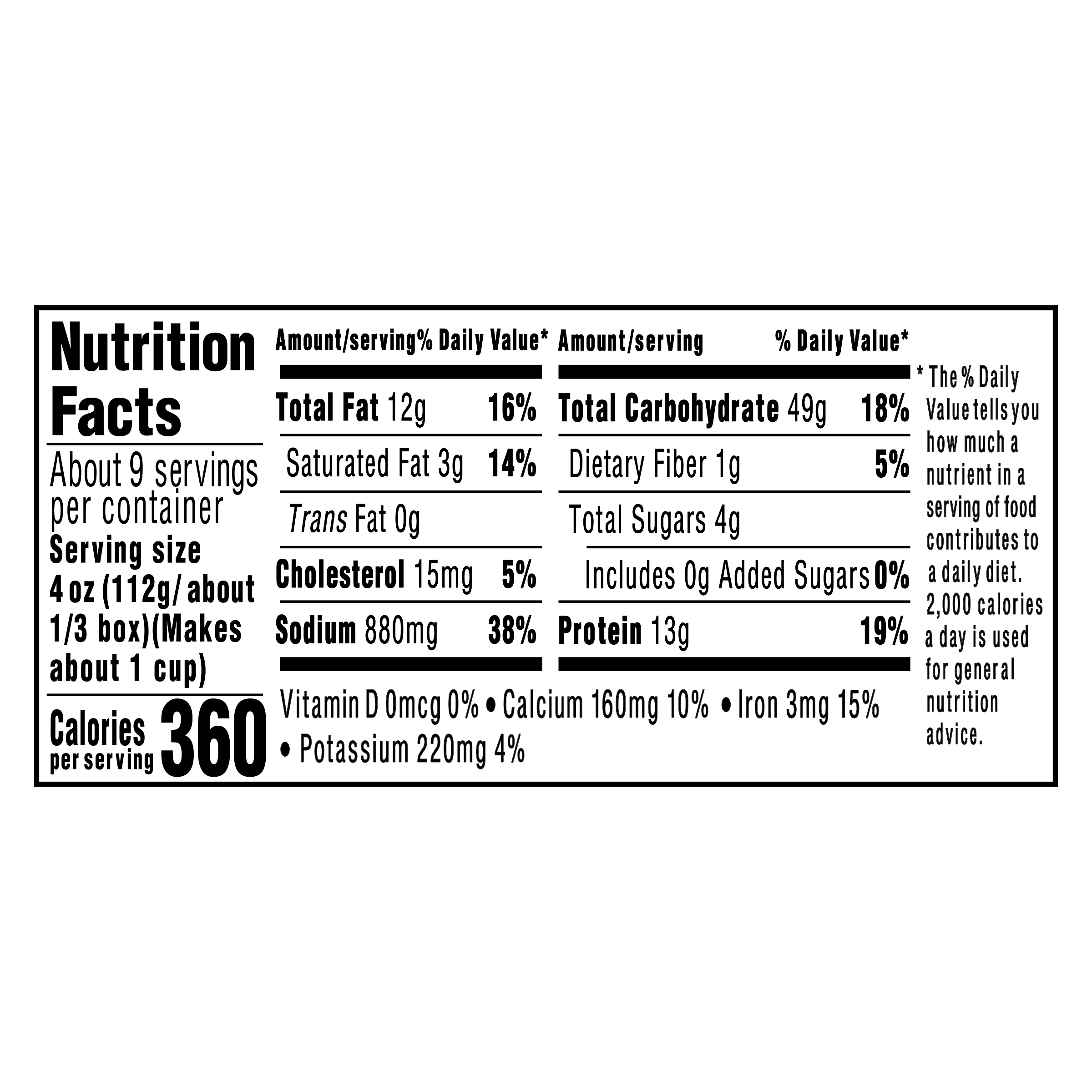 Nutrition info for this product.