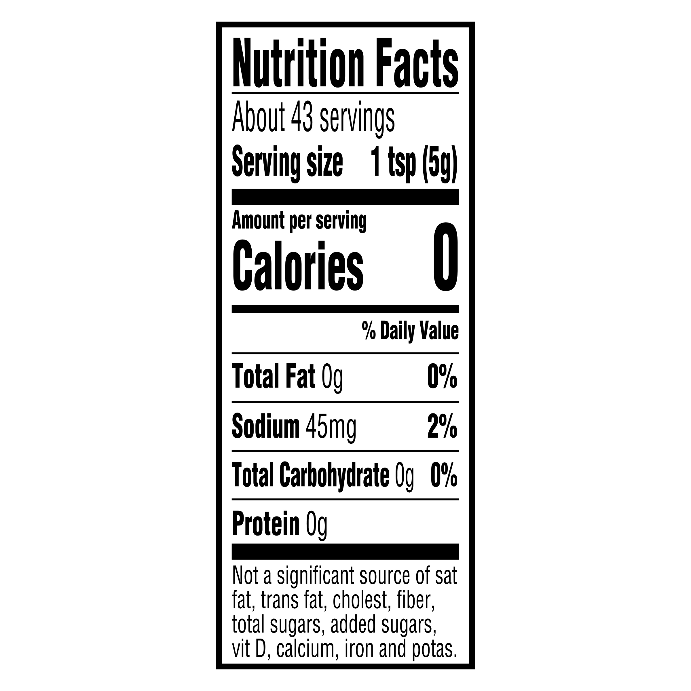 Nutrition info for this product.