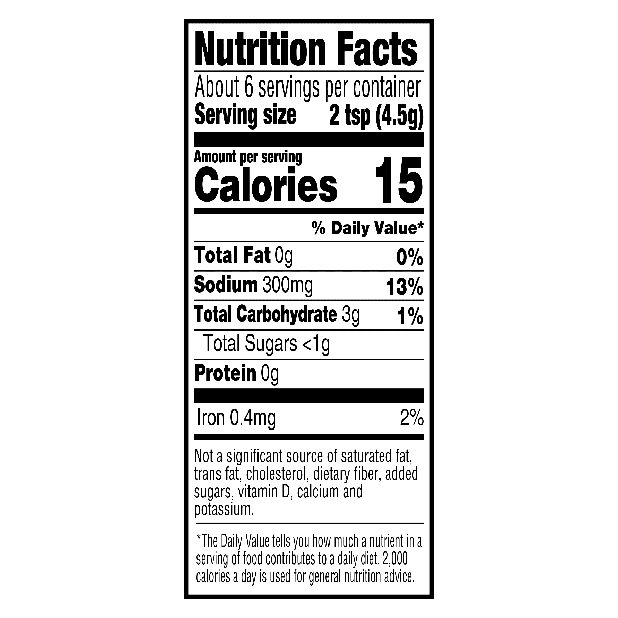 Nutrition info for this product.