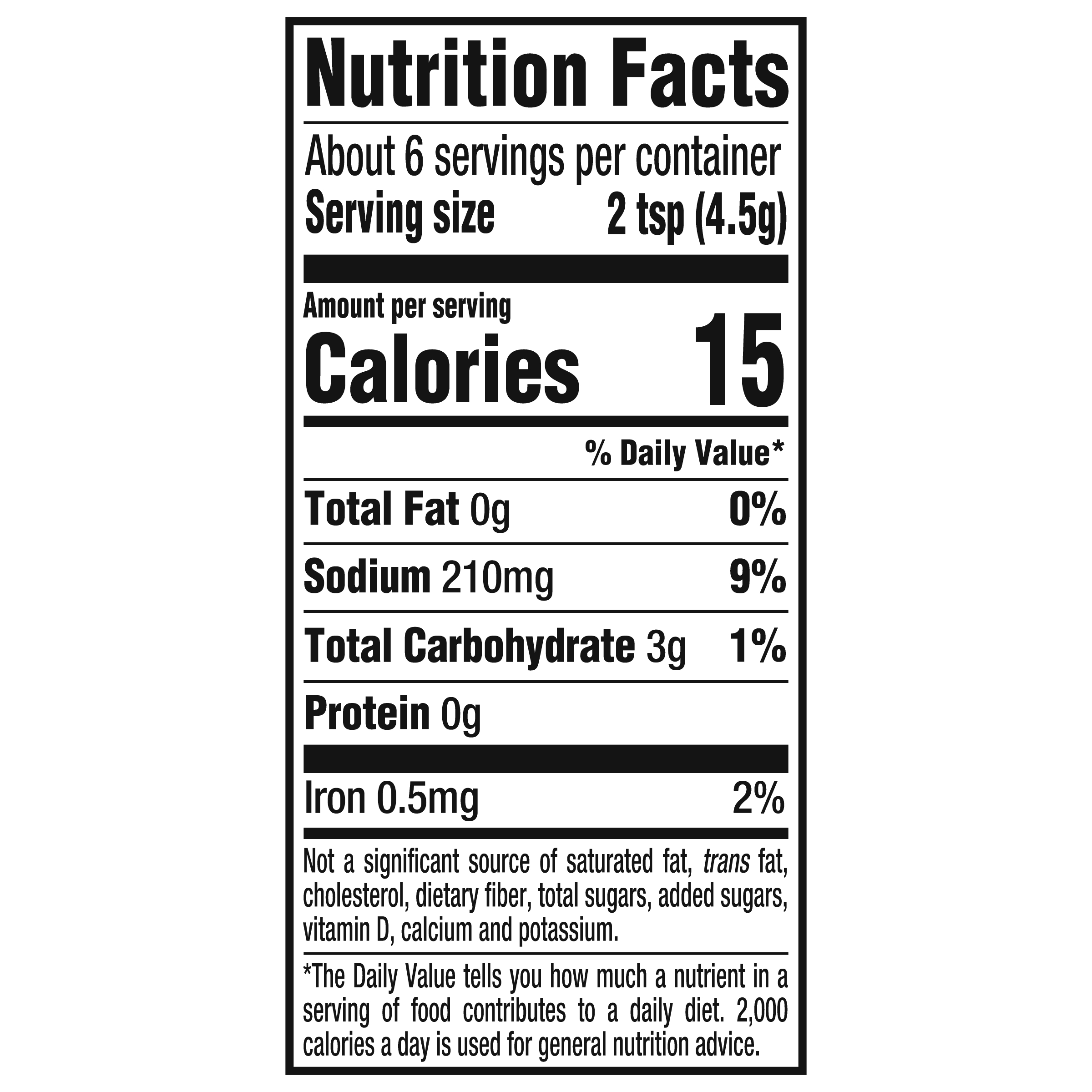 Nutrition info for this product.