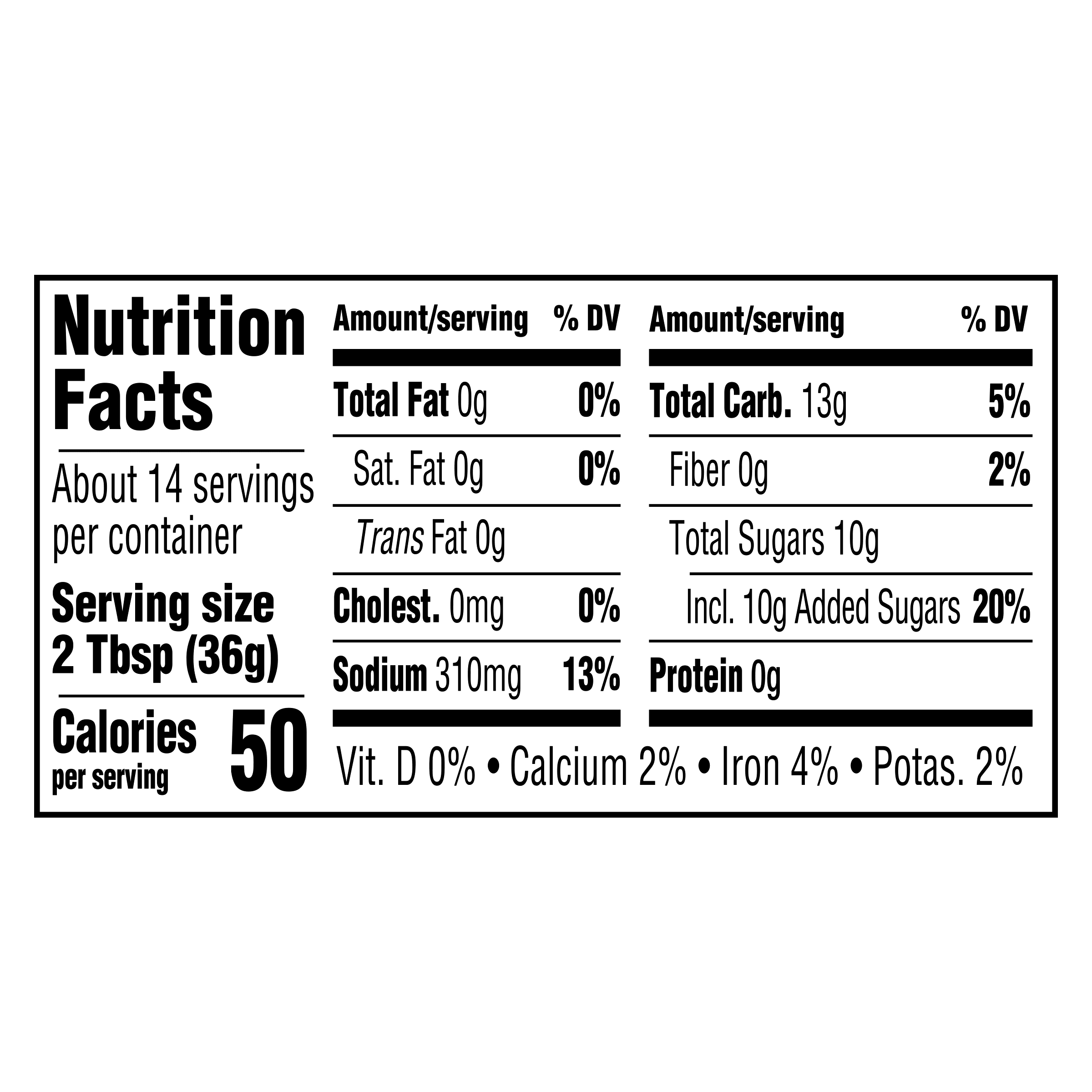 Nutrition info for this product.