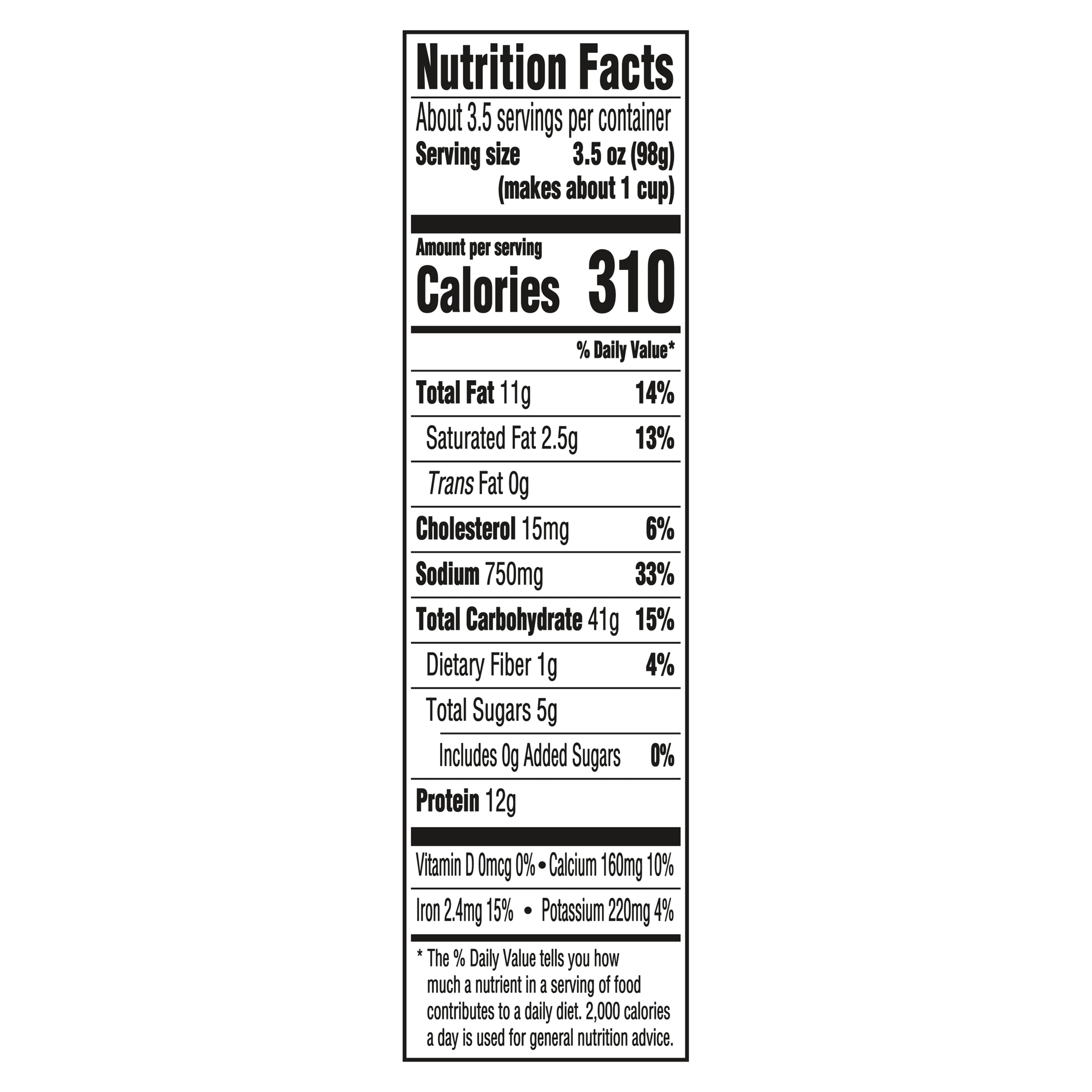 Nutrition info for this product.