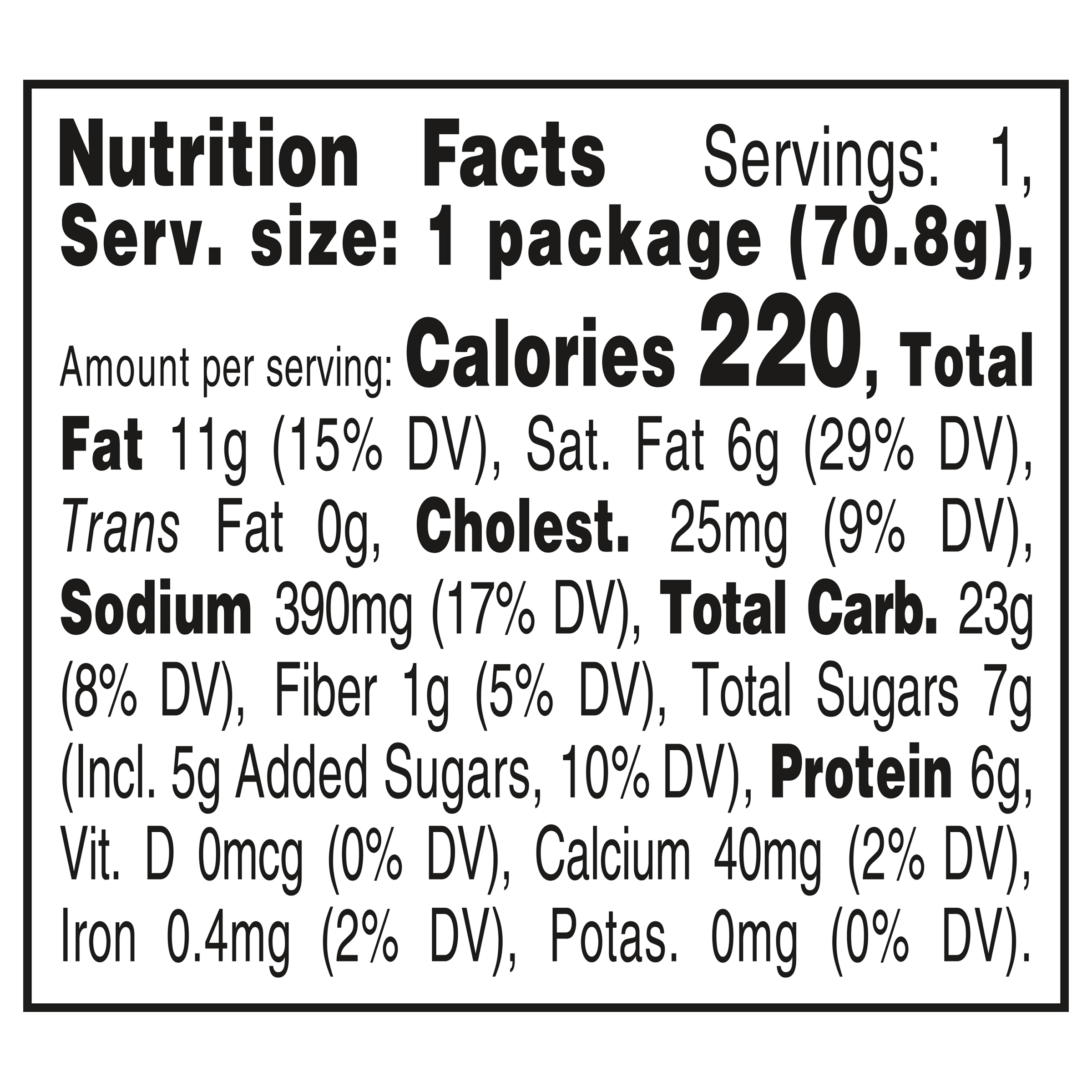 Nutrition info for this product.