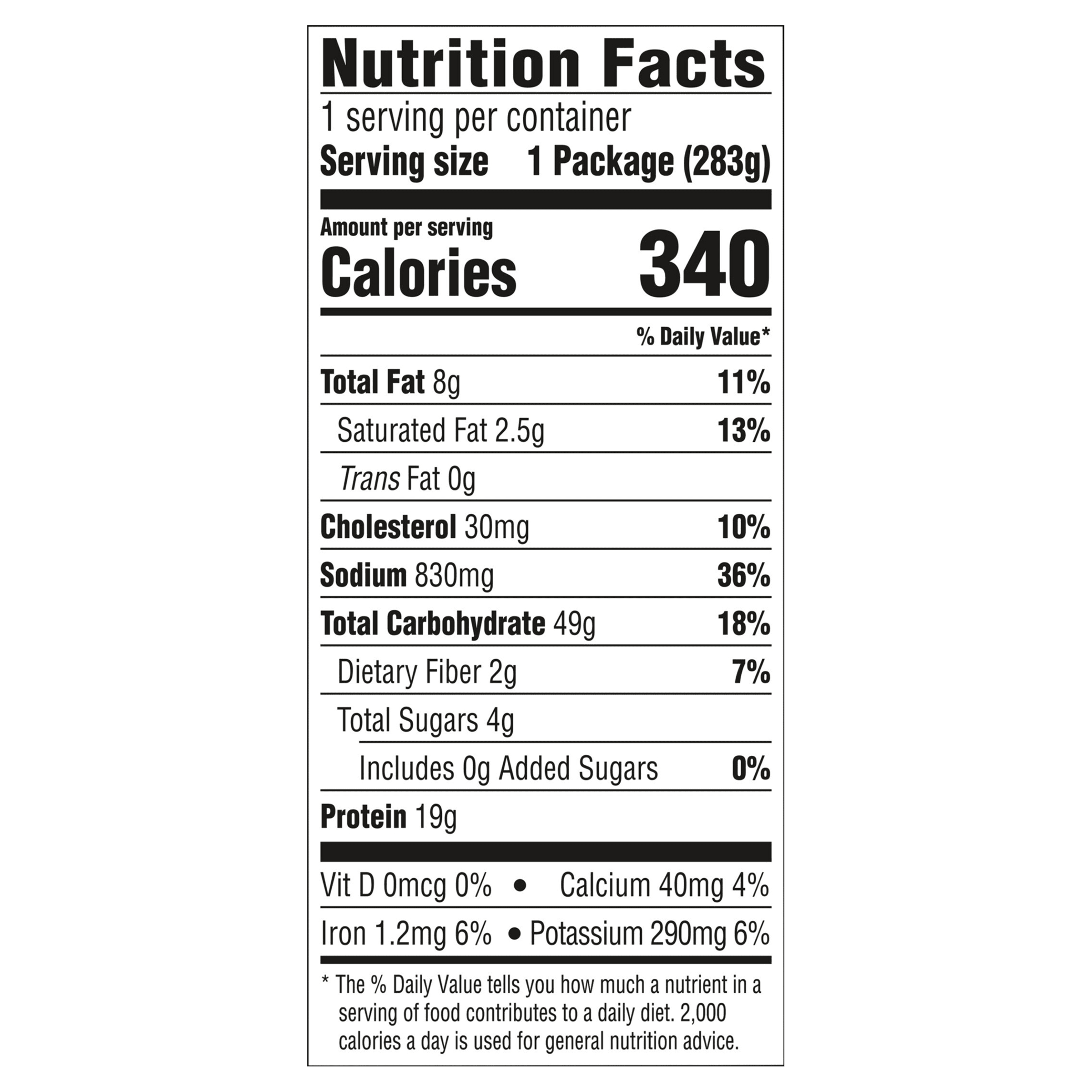 Nutrition info for this product.