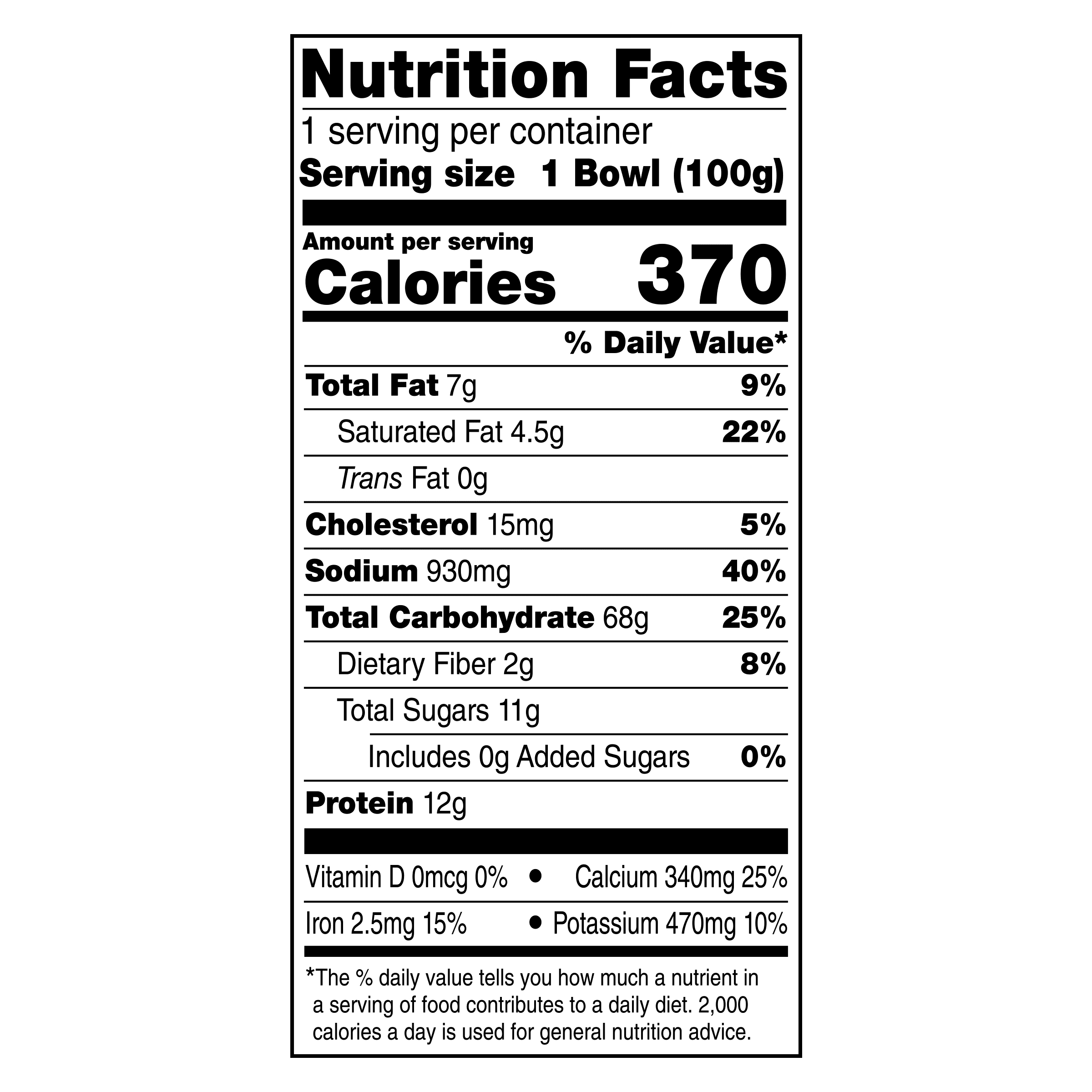 Nutrition info for this product.
