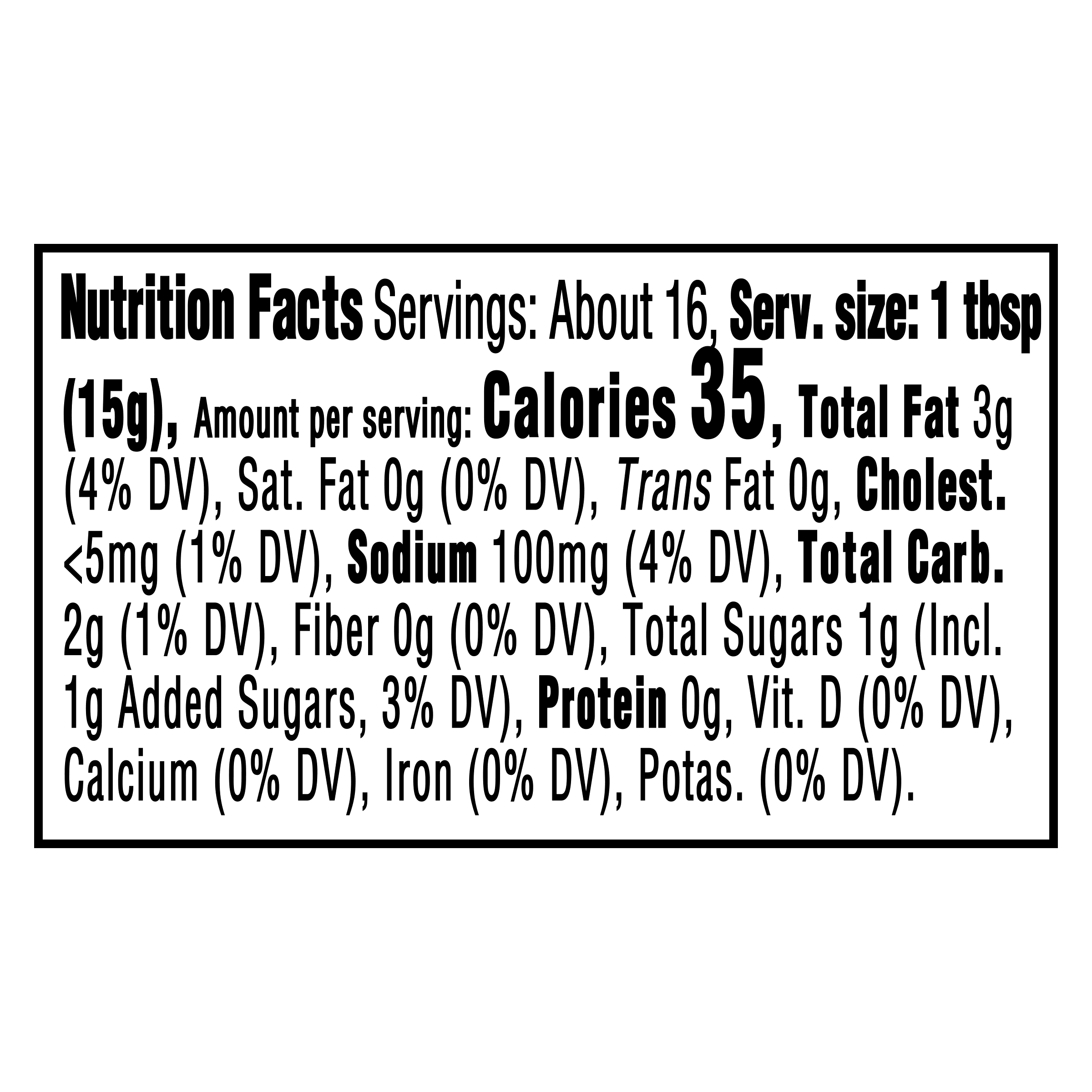 Nutrition info for this product.