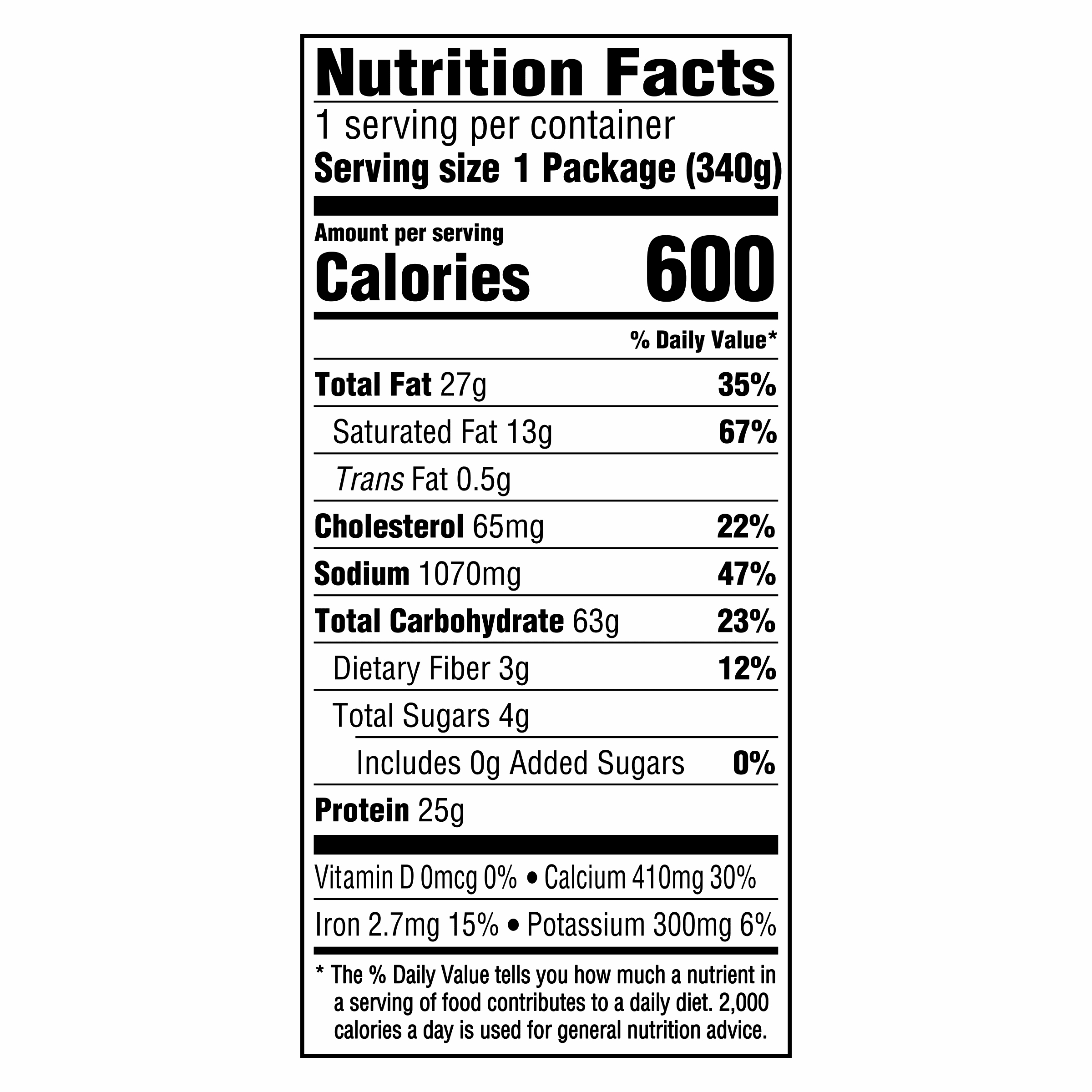 Nutrition info for this product.