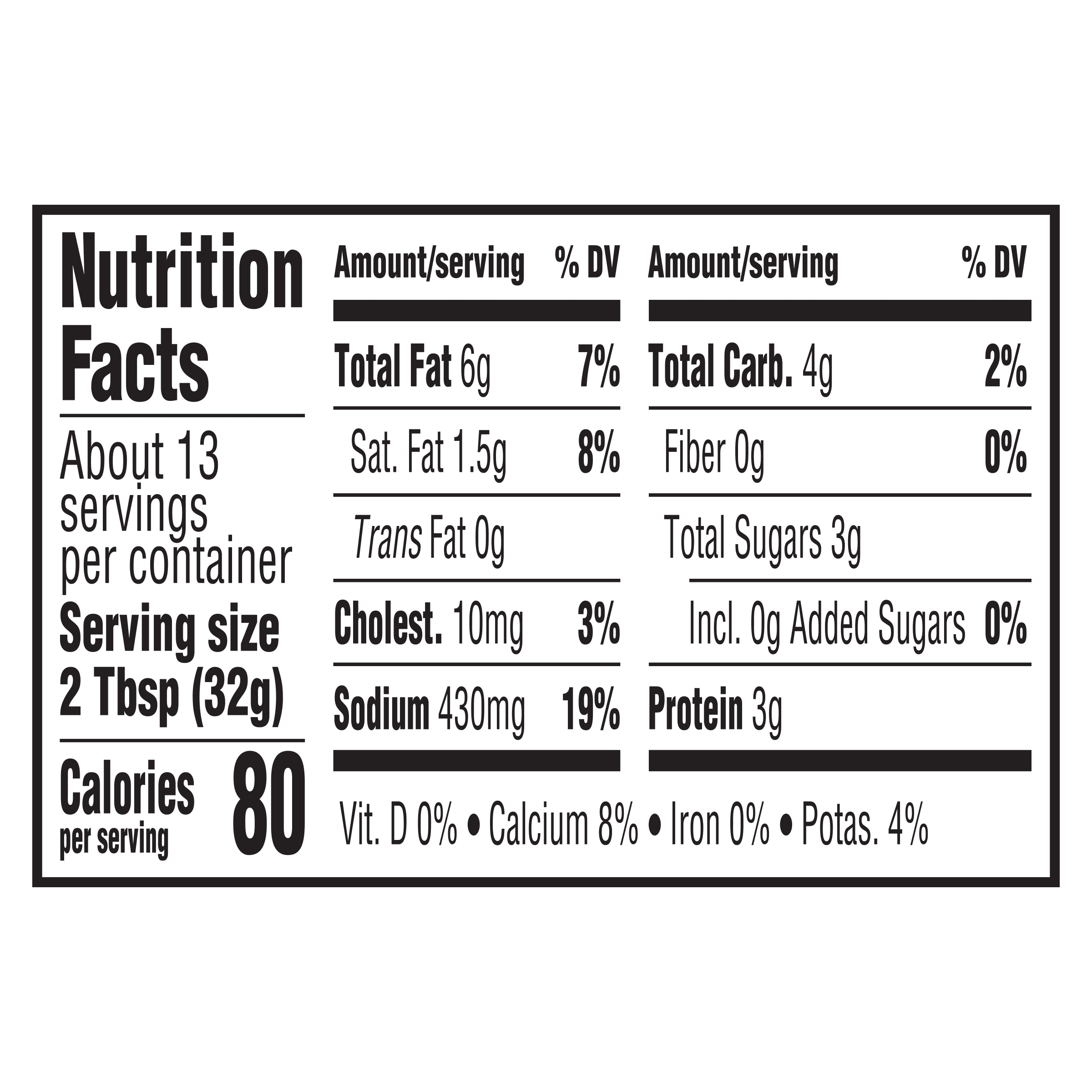 Nutrition info for this product.