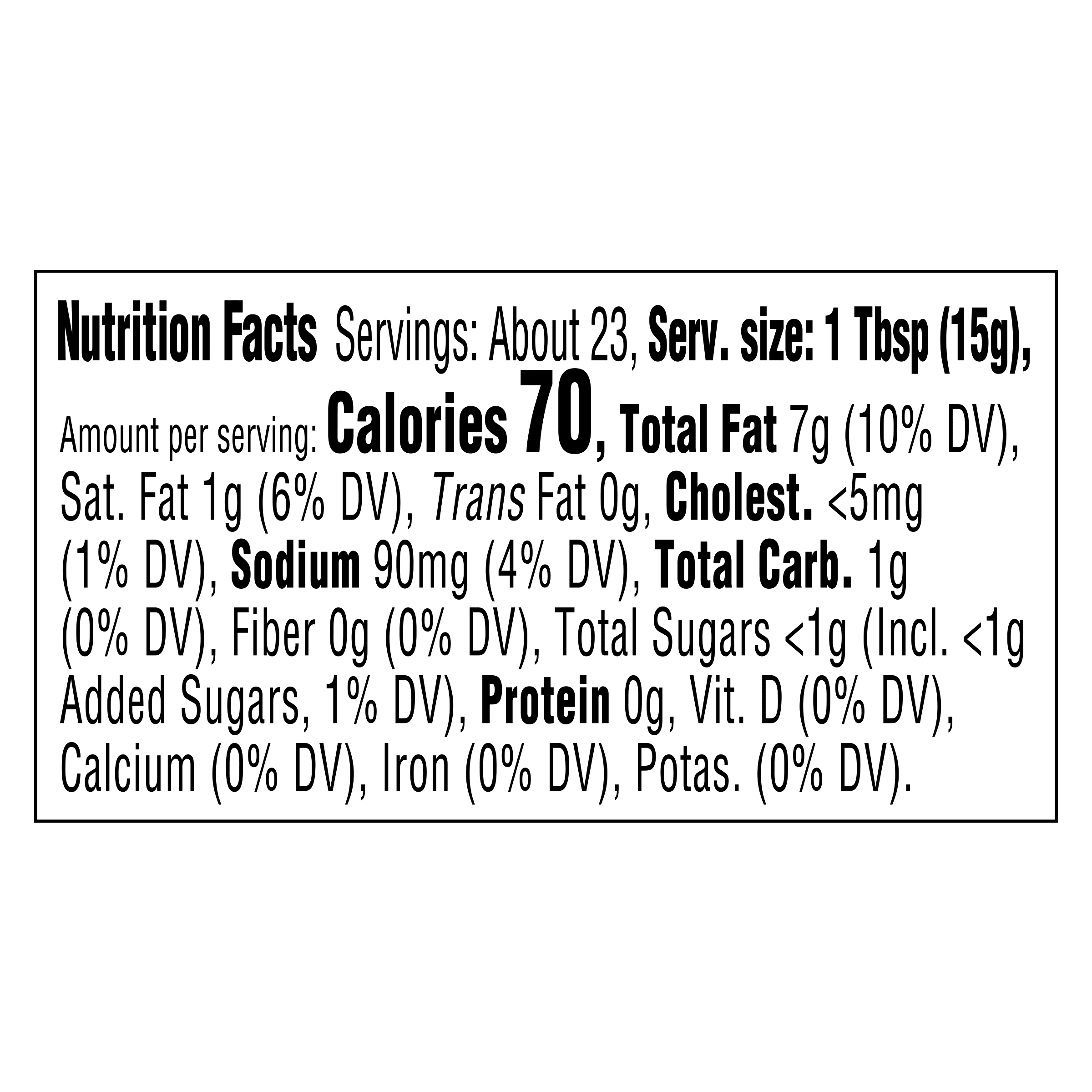 Nutrition info for this product.